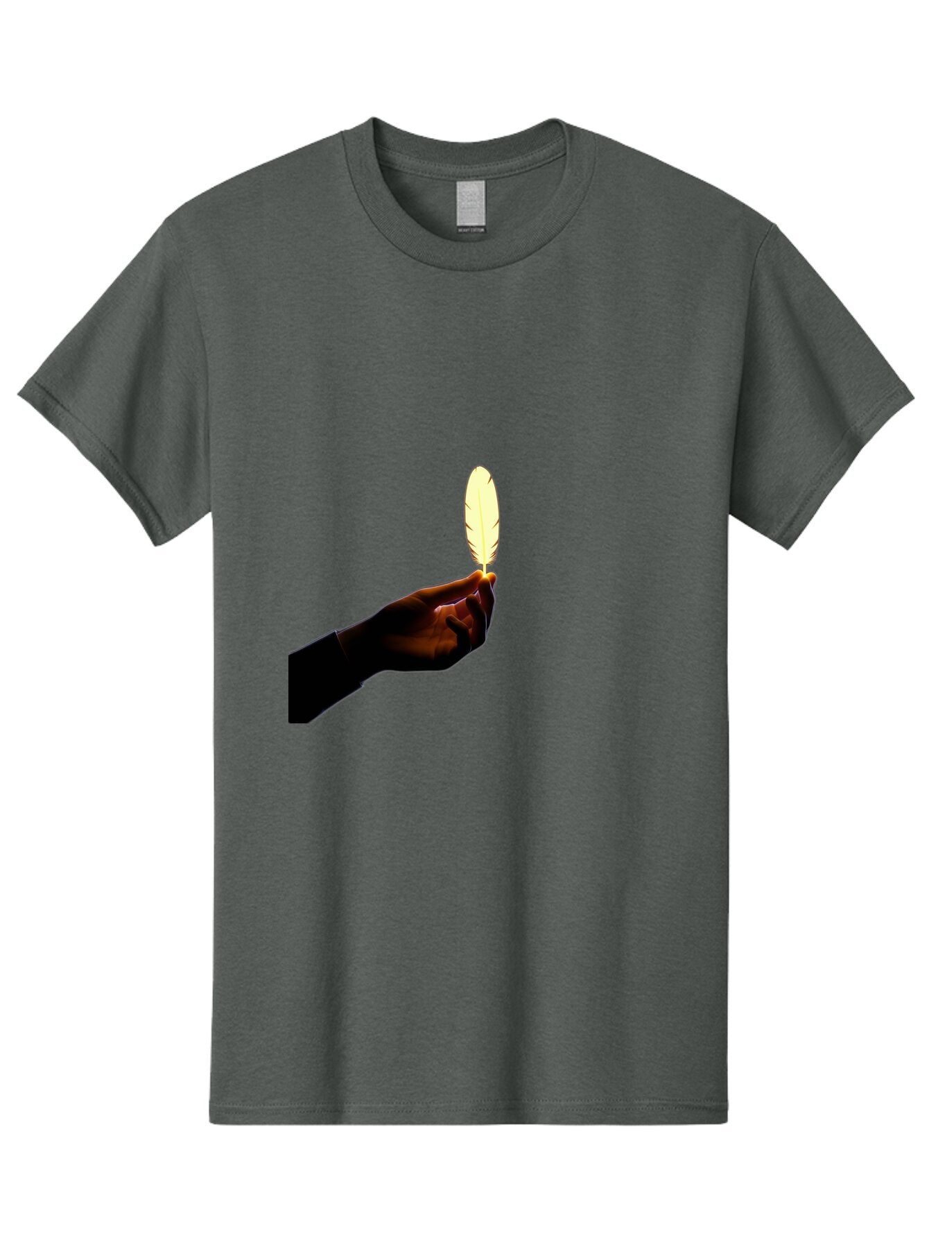 Hand-Holding-Feather Men'S Graphic Tee, 100% Cotton, Comfortable Casual Summer Wear, Machine Washable, Vintage Camera, Old Camera, Antique Camera, Black Camera, Classic Photography, Photography Equipment, Nostalgic Device, Film Camera, Bao506 13