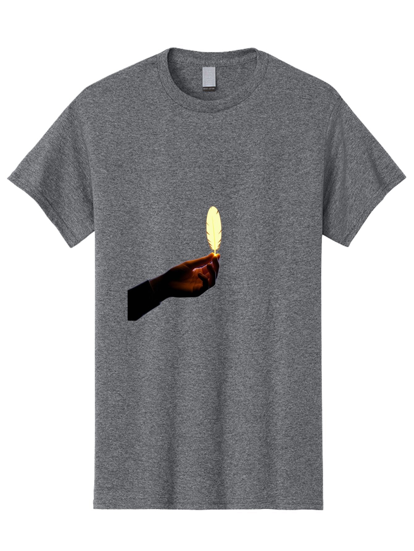 Hand-Holding-Feather Men'S Graphic Tee, 100% Cotton, Comfortable Casual Summer Wear, Machine Washable, Vintage Camera, Old Camera, Antique Camera, Black Camera, Classic Photography, Photography Equipment, Nostalgic Device, Film Camera, Bao506 7