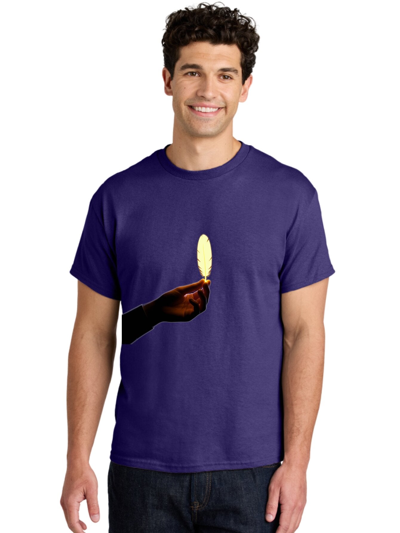 Hand-Holding-Feather Men'S Graphic Tee, 100% Cotton, Comfortable Casual Summer Wear, Machine Washable, Vintage Camera, Old Camera, Antique Camera, Black Camera, Classic Photography, Photography Equipment, Nostalgic Device, Film Camera, Bao506 28