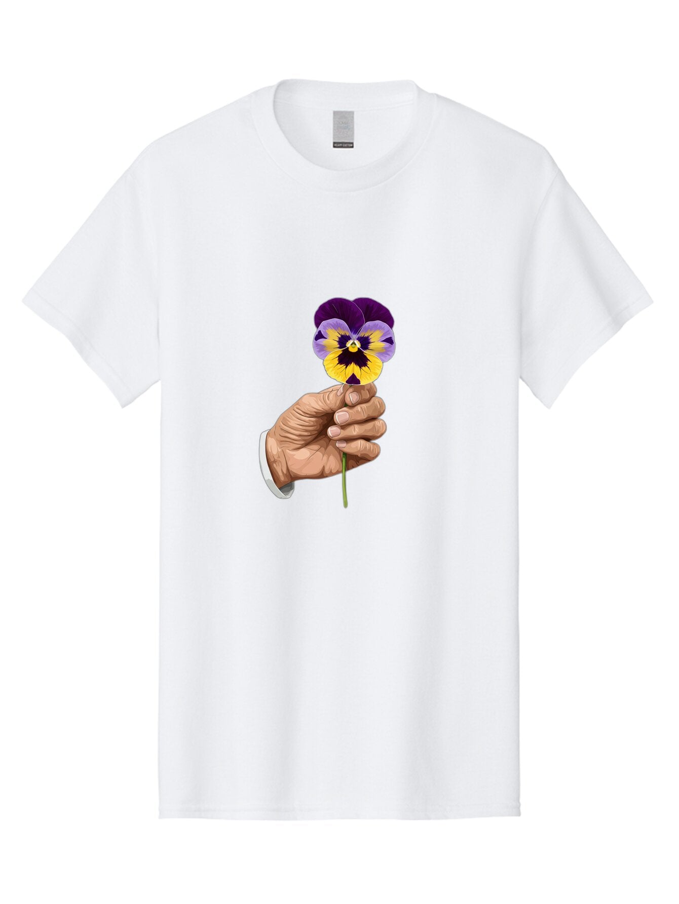 Hand-Holding-Pansy Men'S Graphic Tee, 100% Cotton, Comfortable Casual Summer Wear, Machine Washable, Vintage Camera, Old Camera, Antique Camera, Black Camera, Classic Photography, Photography Equipment, Nostalgic Device, Film Camera, Bao507
