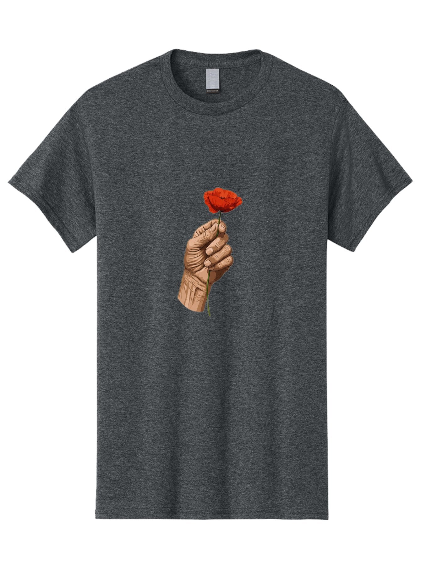 Hand-Holding-Poppy Men'S Graphic Tee, 100% Cotton, Comfortable Casual Summer Wear, Machine Washable, Vintage Camera, Old Camera, Antique Camera, Black Camera, Classic Photography, Photography Equipment, Nostalgic Device, Film Camera, Bao509 9