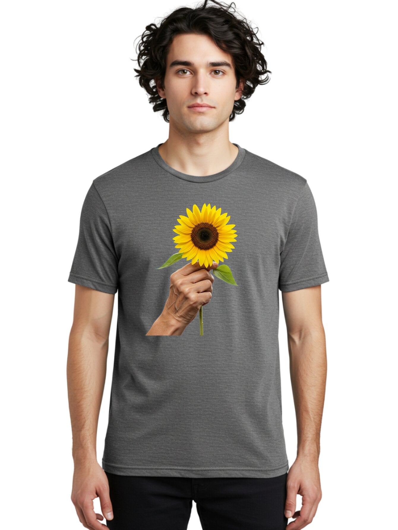 Hand-Holding-Sunflower Men'S Graphic Tee, 100% Cotton, Comfortable Casual Summer Wear, Machine Washable, Vintage Camera, Old Camera, Antique Camera, Black Camera, Classic Photography, Photography Equipment, Nostalgic Device, Film Camera, Bao511 27