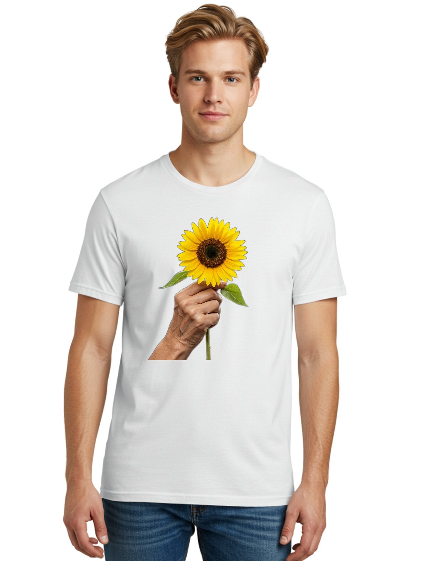 Hand-Holding-Sunflower Men'S Graphic Tee, 100% Cotton, Comfortable Casual Summer Wear, Machine Washable, Vintage Camera, Old Camera, Antique Camera, Black Camera, Classic Photography, Photography Equipment, Nostalgic Device, Film Camera, Bao511 22