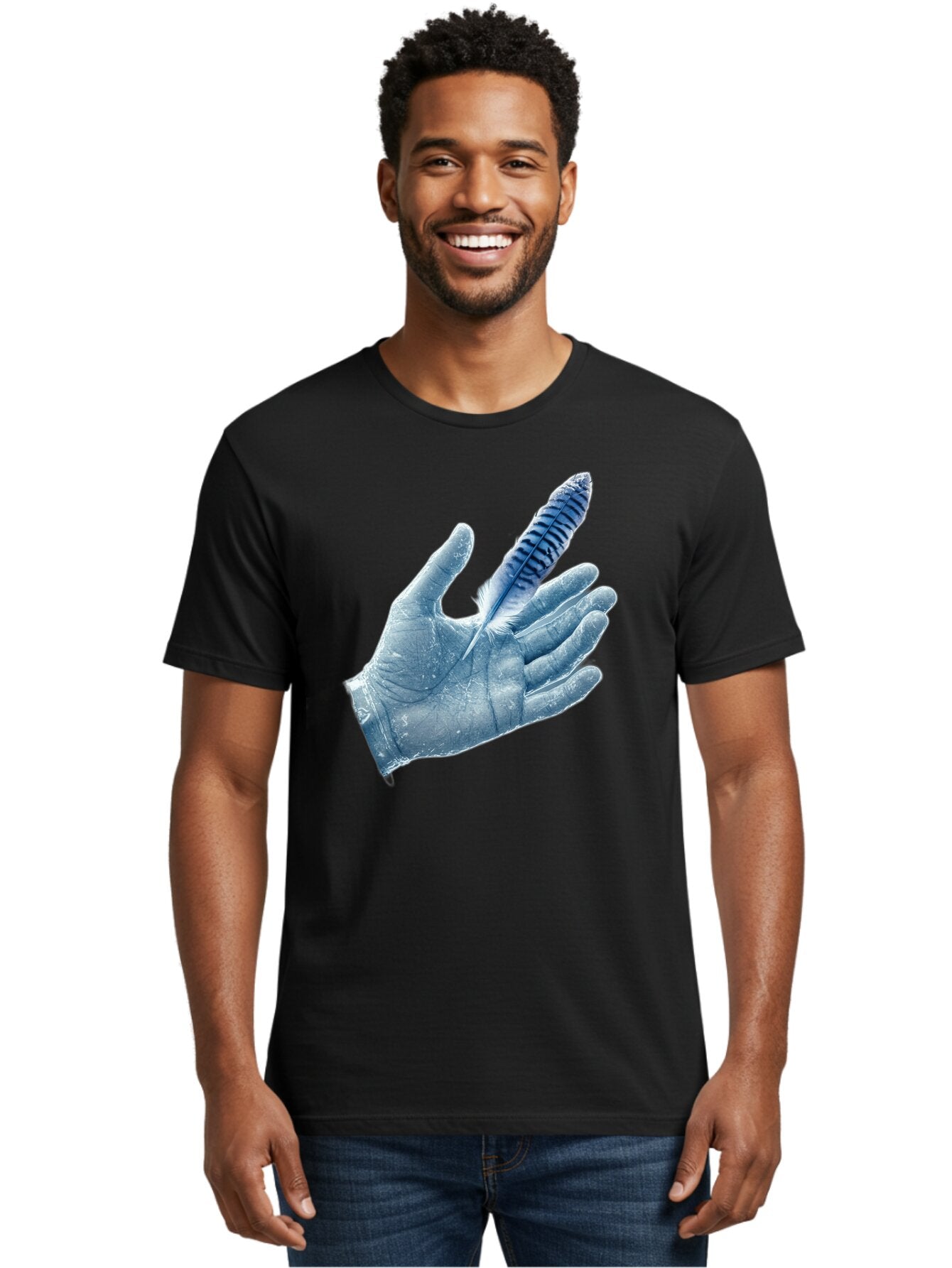 Hand-With-Feather-2 Men'S Graphic Tee, 100% Cotton, Comfortable Casual Summer Wear, Machine Washable, Vintage Camera, Old Camera, Antique Camera, Black Camera, Classic Photography, Photography Equipment, Nostalgic Device, Film Camera, Bao515 18