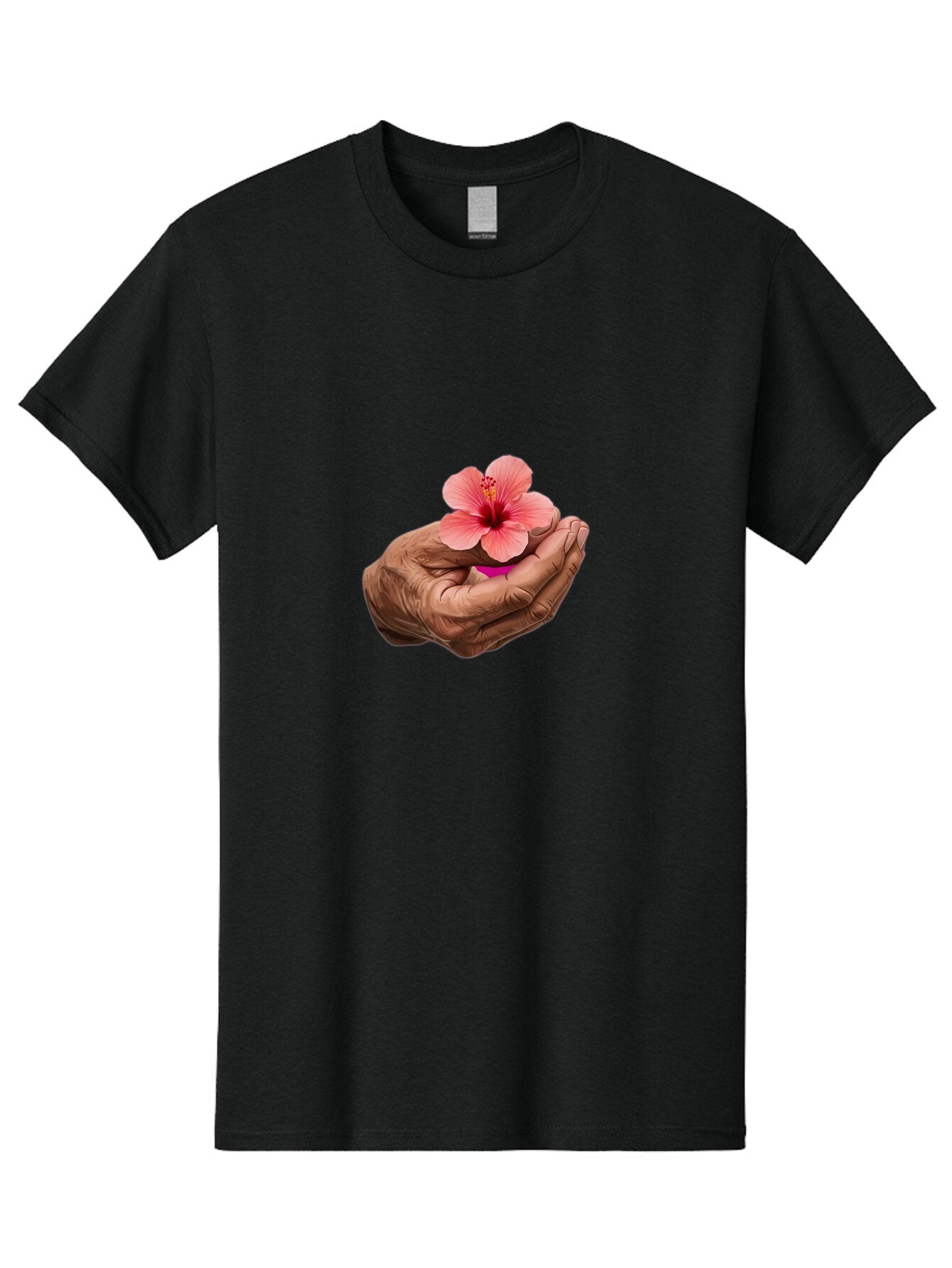 Hands-Holding-Pink-Hibiscus Men'S Graphic Tee, 100% Cotton, Comfortable Casual Summer Wear, Machine Washable, Vintage Camera, Old Camera, Antique Camera, Black Camera, Classic Photography, Photography Equipment, Nostalgic Device, Film Camera, Bao517 13