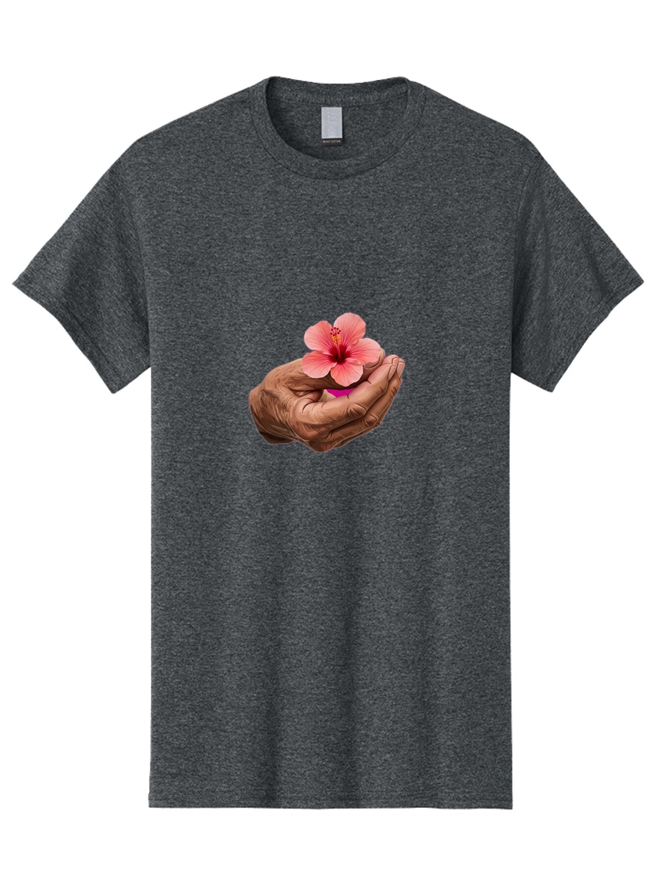Hands-Holding-Pink-Hibiscus Men'S Graphic Tee, 100% Cotton, Comfortable Casual Summer Wear, Machine Washable, Vintage Camera, Old Camera, Antique Camera, Black Camera, Classic Photography, Photography Equipment, Nostalgic Device, Film Camera, Bao517 4
