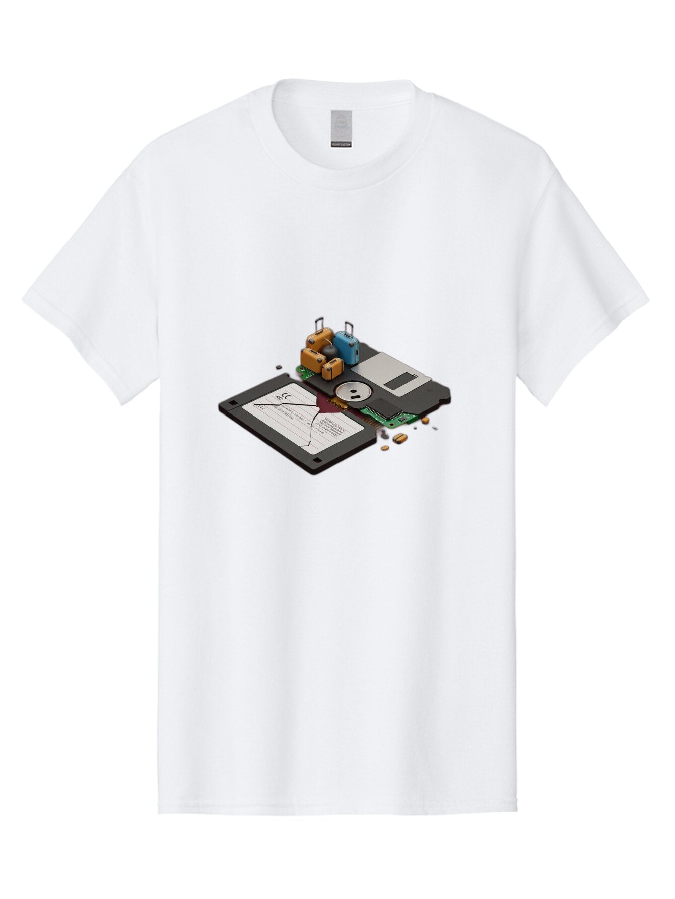 Hard-Drive-Luggage Men'S Graphic Tee, 100% Cotton, Comfortable Casual Summer Wear, Machine Washable, Vintage Camera, Old Camera, Antique Camera, Black Camera, Classic Photography, Photography Equipment, Nostalgic Device, Film Camera, Bao518 12