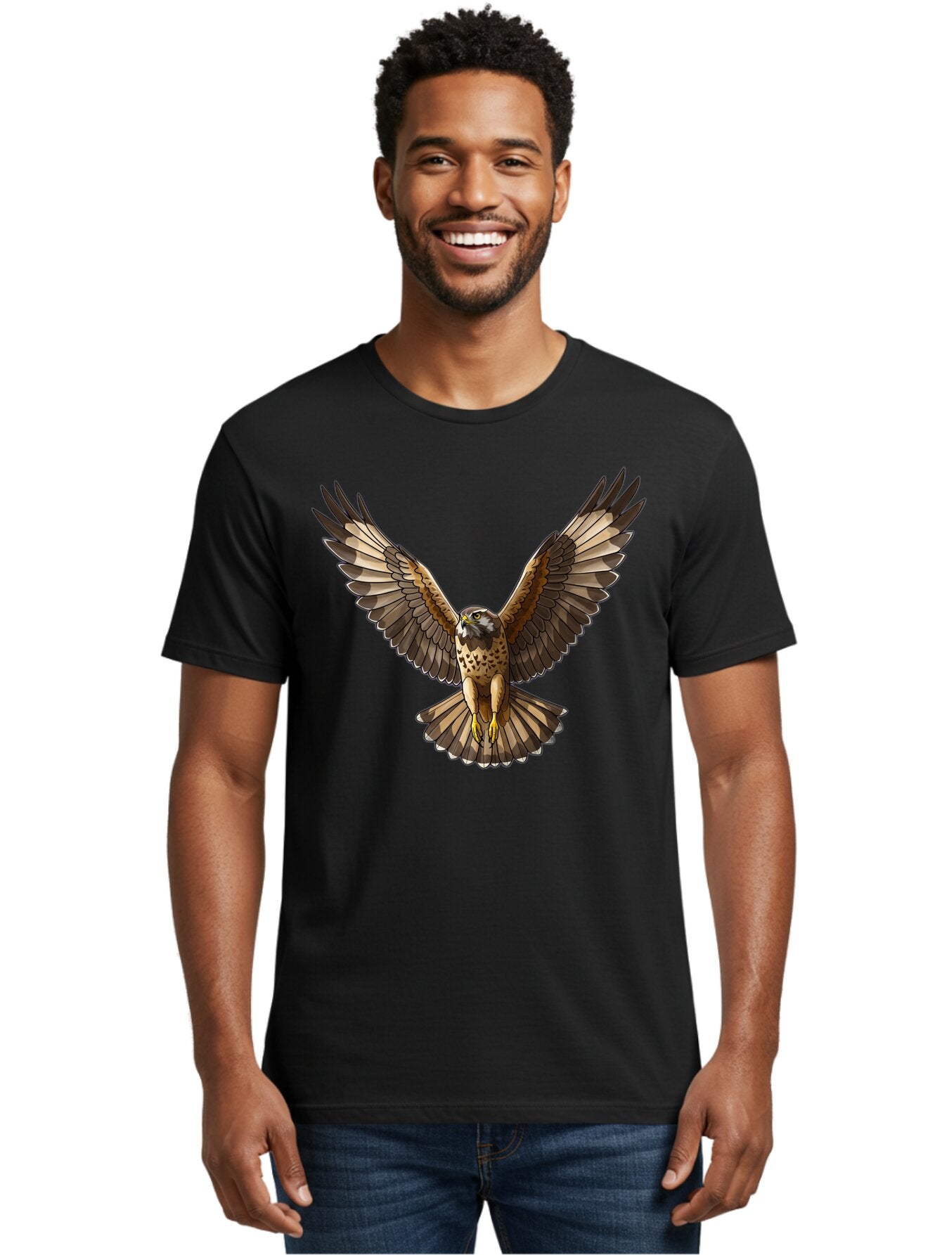 Hawk-In-Flight-1 Men'S Graphic Tee, 100% Cotton, Comfortable Casual Summer Wear, Machine Washable, Vintage Camera, Old Camera, Antique Camera, Black Camera, Classic Photography, Photography Equipment, Nostalgic Device, Film Camera, Camera Art Bao520 25