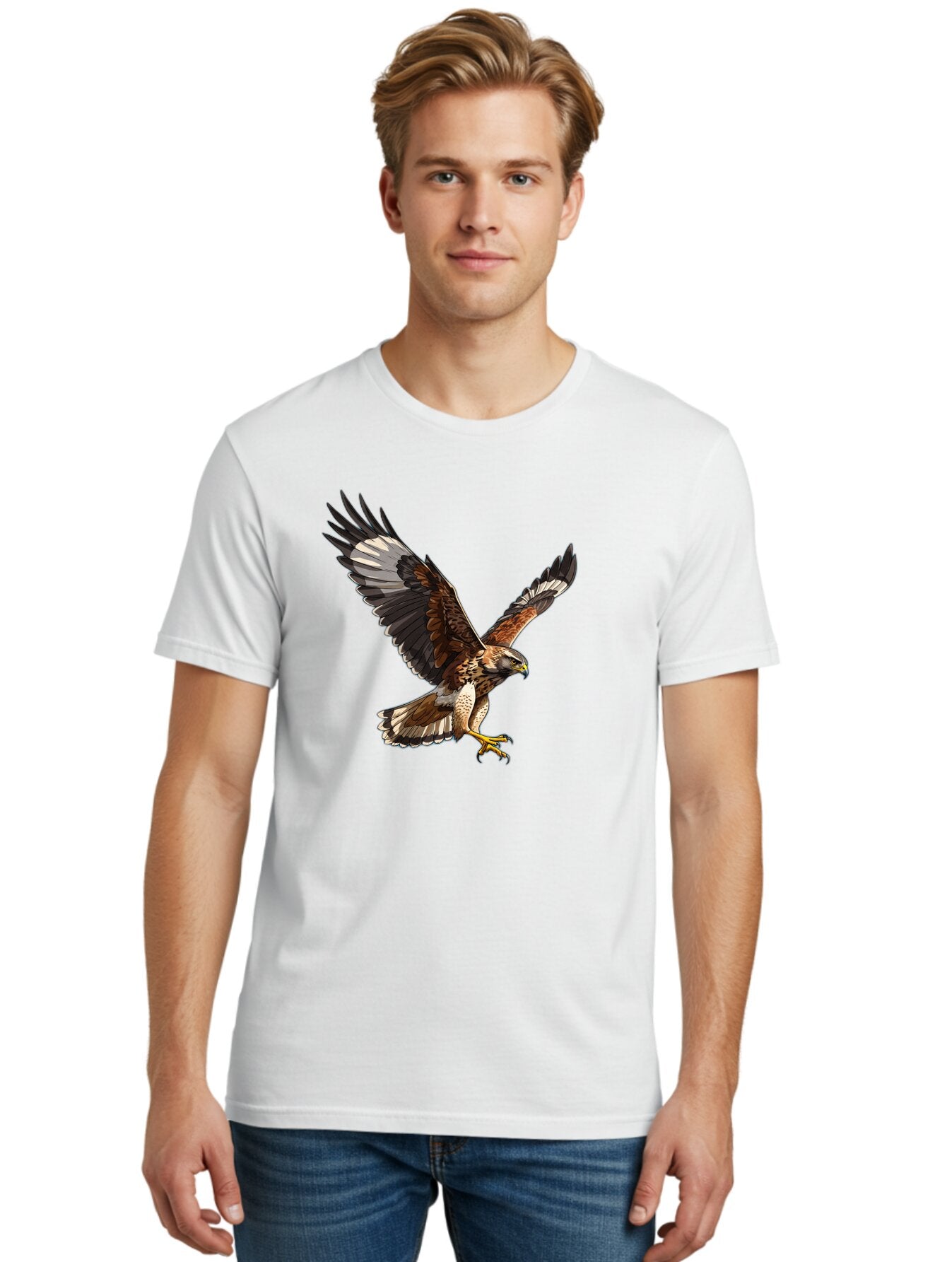 Hawk-In-Flight-2 Men'S Graphic Tee, 100% Cotton, Comfortable Casual Summer Wear, Machine Washable, Vintage Camera, Old Camera, Antique Camera, Black Camera, Classic Photography, Photography Equipment, Nostalgic Device, Film Camera, Camera Art Bao521 21