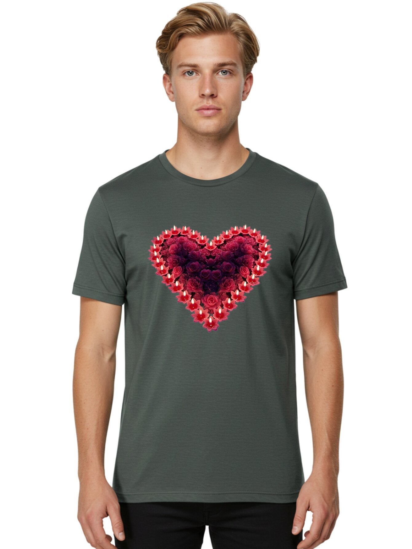 Heart-Of-Roses-And-Candles Men'S Graphic Tee, 100% Cotton, Comfortable Casual Summer Wear, Machine Washable, Vintage Camera, Old Camera, Antique Camera, Black Camera, Classic Photography, Photography Equipment, Nostalgic Device, Film Camera, Bao524 21