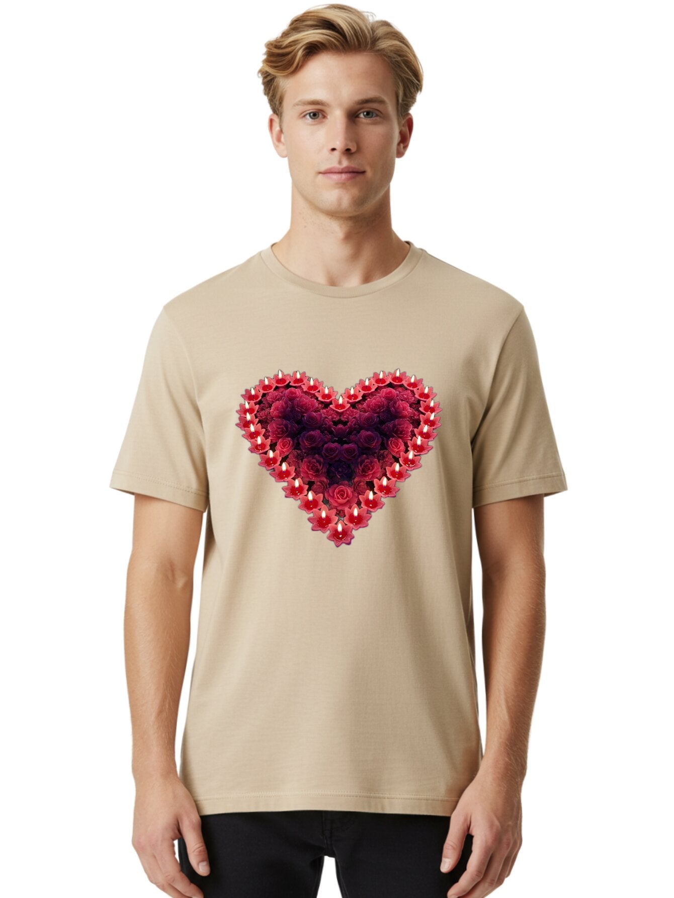 Heart-Of-Roses-And-Candles Men'S Graphic Tee, 100% Cotton, Comfortable Casual Summer Wear, Machine Washable, Vintage Camera, Old Camera, Antique Camera, Black Camera, Classic Photography, Photography Equipment, Nostalgic Device, Film Camera, Bao524 28