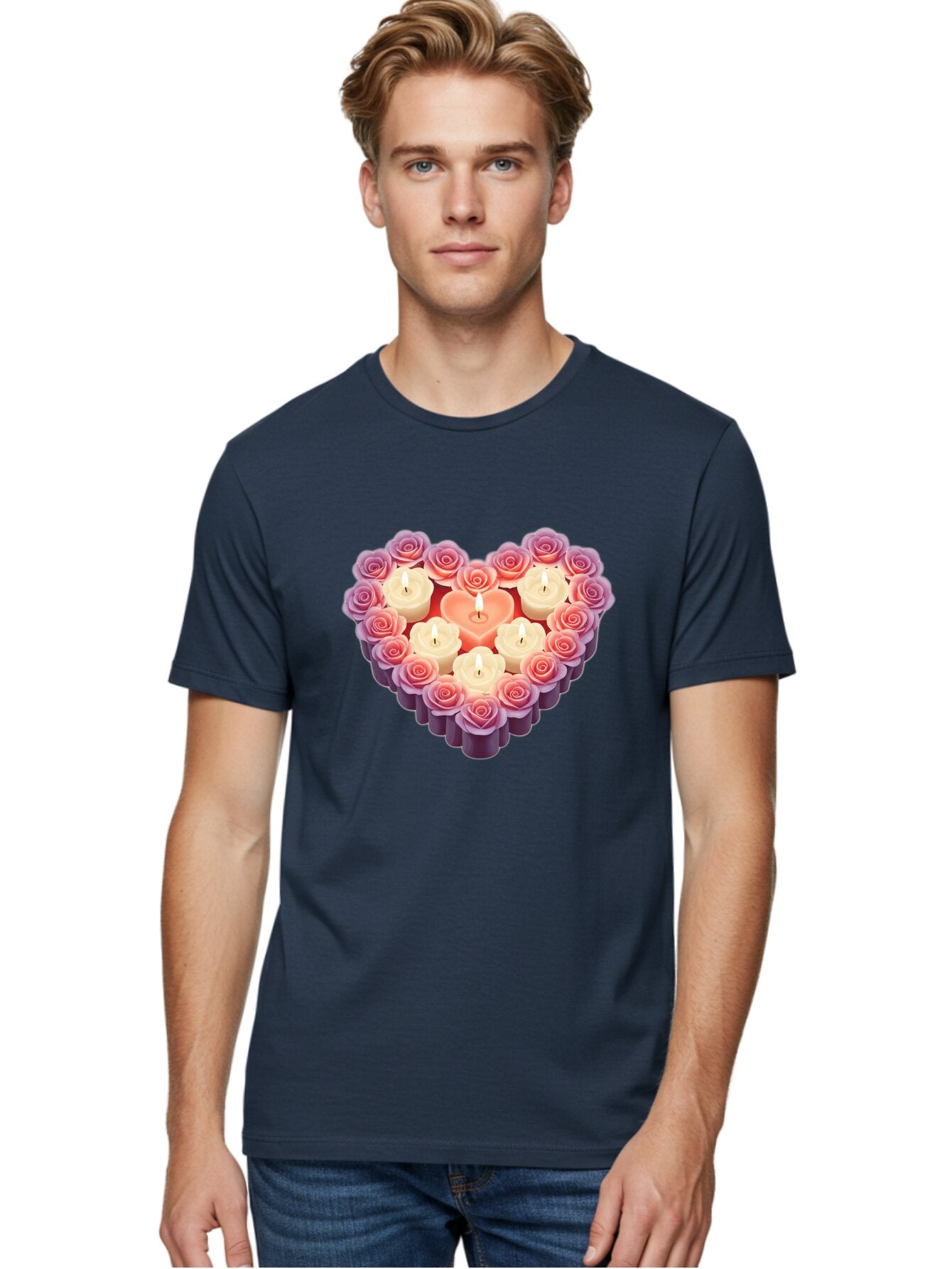Heart-Shaped-Candles-And-Roses Men'S Graphic Tee, 100% Cotton, Comfortable Casual Summer Wear, Machine Washable, Vintage Camera, Old Camera, Antique Camera, Black Camera, Classic Photography, Photography Equipment, Nostalgic Device, Bao528 19