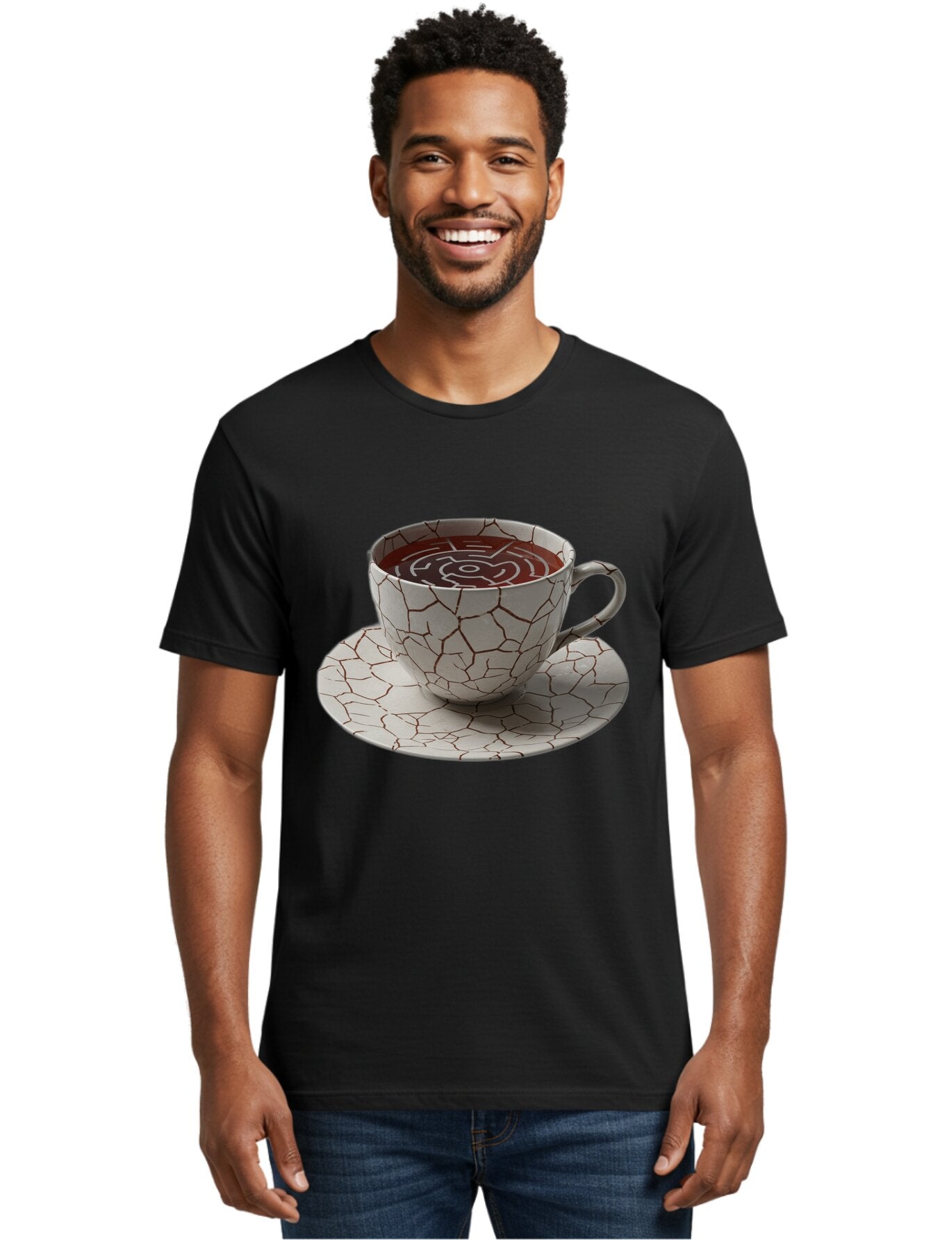 Kintsugi-Coffee-Cup Men'S Graphic Tee, 100% Cotton, Comfortable Casual Summer Wear, Machine Washable, Vintage Camera, Old Camera, Antique Camera, Black Camera, Classic Photography, Photography Equipment, Nostalgic Device, Film Camera, Bao555 26