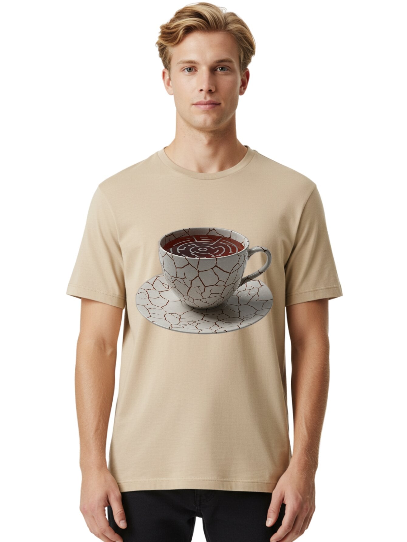 Kintsugi-Coffee-Cup Men'S Graphic Tee, 100% Cotton, Comfortable Casual Summer Wear, Machine Washable, Vintage Camera, Old Camera, Antique Camera, Black Camera, Classic Photography, Photography Equipment, Nostalgic Device, Film Camera, Bao555 30