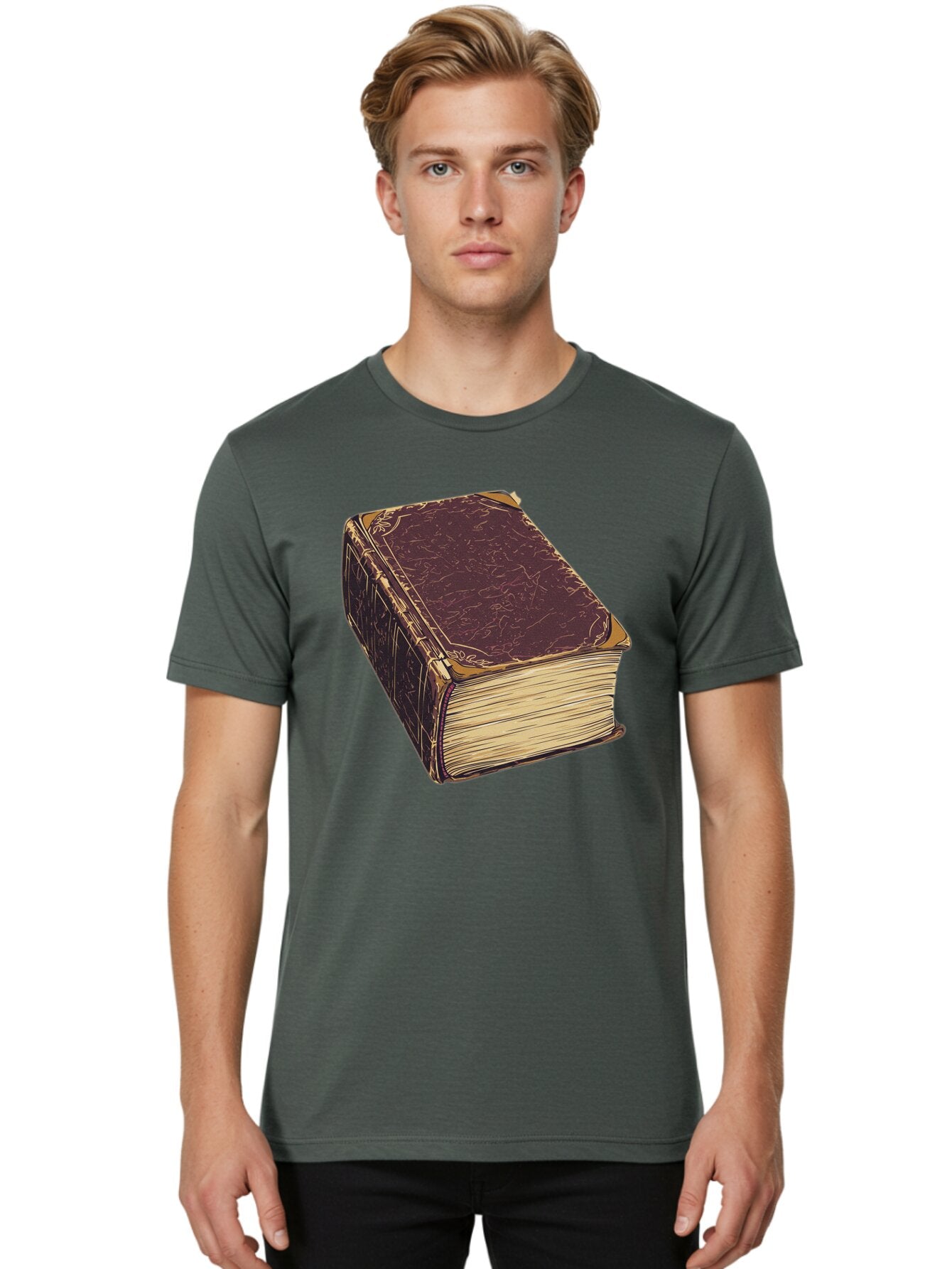 Leather-Bound-Book-1 Men'S Graphic Tee, 100% Cotton, Comfortable Casual Summer Wear, Machine Washable, Vintage Camera, Old Camera, Antique Camera, Black Camera, Classic Photography, Photography Equipment, Nostalgic Device, Film Camera, Bao576 23