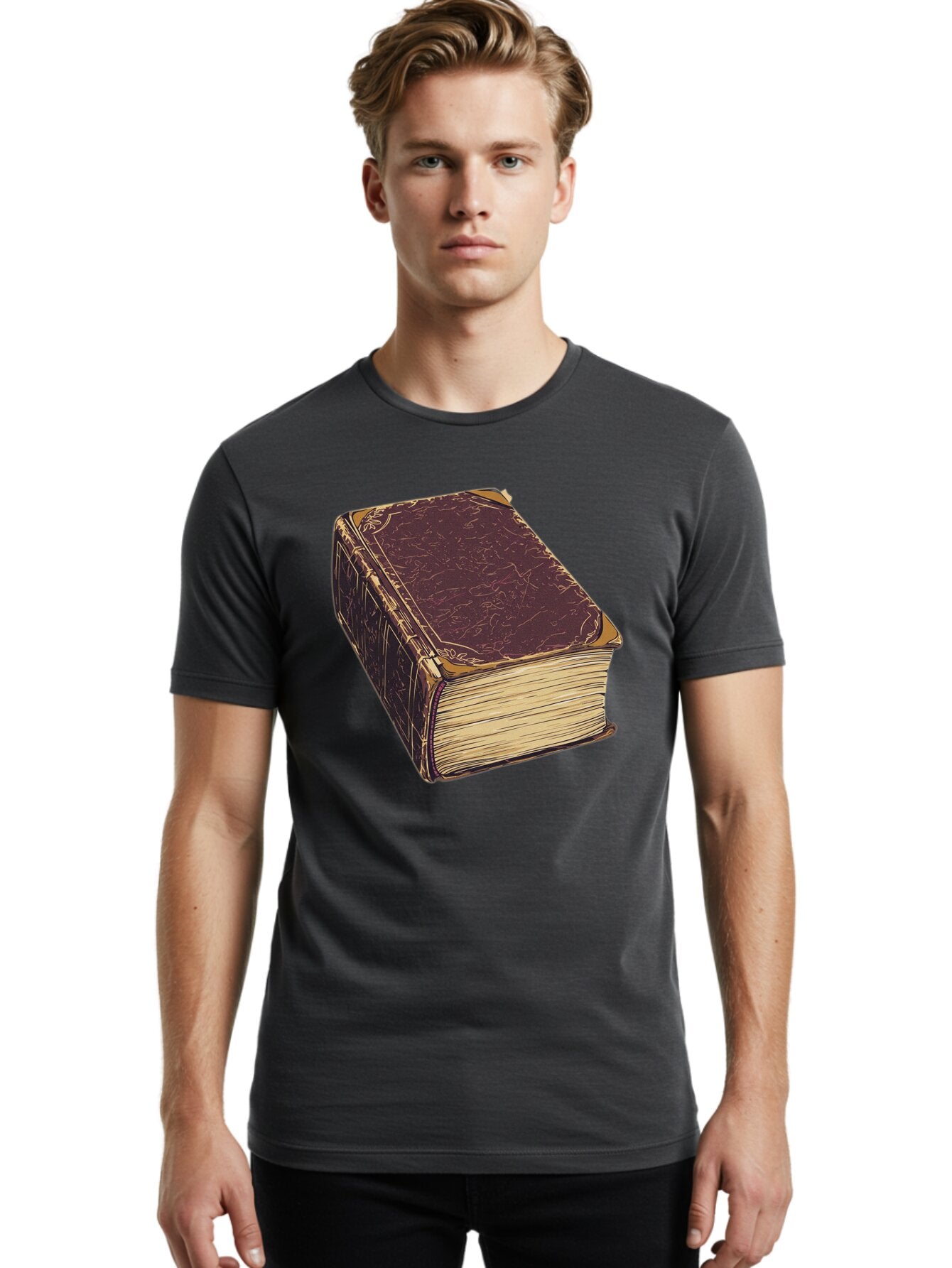 Leather-Bound-Book-1 Men'S Graphic Tee, 100% Cotton, Comfortable Casual Summer Wear, Machine Washable, Vintage Camera, Old Camera, Antique Camera, Black Camera, Classic Photography, Photography Equipment, Nostalgic Device, Film Camera, Bao576 29