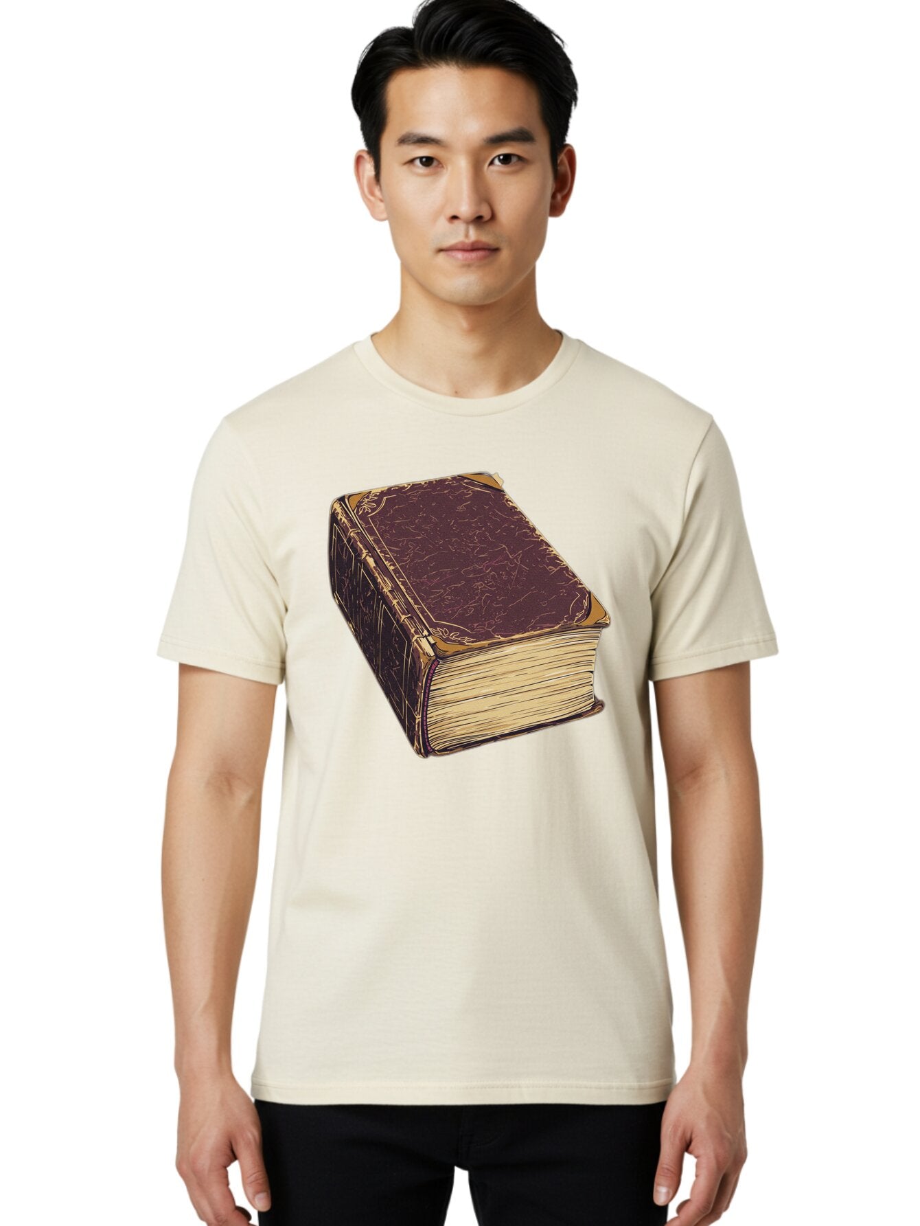 Leather-Bound-Book-1 Men'S Graphic Tee, 100% Cotton, Comfortable Casual Summer Wear, Machine Washable, Vintage Camera, Old Camera, Antique Camera, Black Camera, Classic Photography, Photography Equipment, Nostalgic Device, Film Camera, Bao576 19
