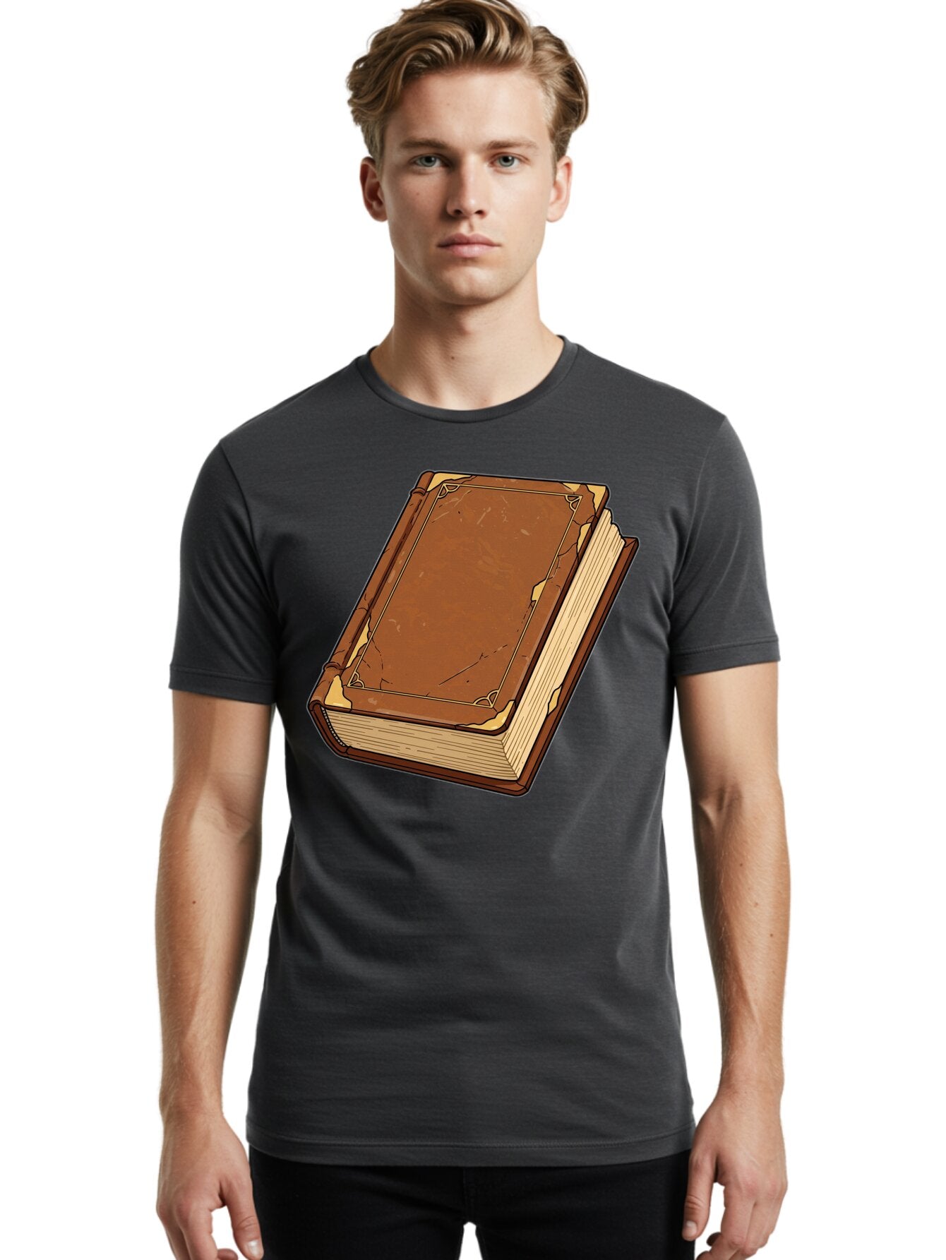Leather-Bound-Book-2 Men'S Graphic Tee, 100% Cotton, Comfortable Casual Summer Wear, Machine Washable, Vintage Camera, Old Camera, Antique Camera, Black Camera, Classic Photography, Photography Equipment, Nostalgic Device, Film Camera, Bao577 23