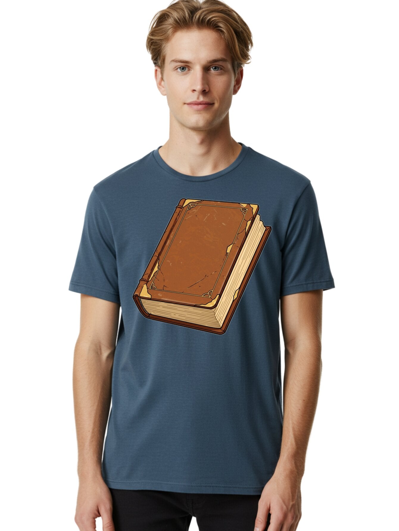 Leather-Bound-Book-2 Men'S Graphic Tee, 100% Cotton, Comfortable Casual Summer Wear, Machine Washable, Vintage Camera, Old Camera, Antique Camera, Black Camera, Classic Photography, Photography Equipment, Nostalgic Device, Film Camera, Bao577 21