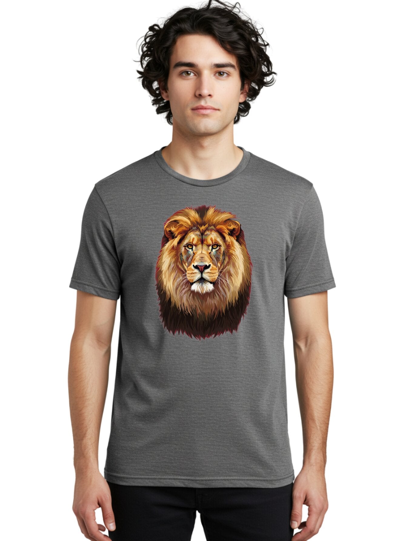 Lion-Head-1 Men'S Graphic Tee, 100% Cotton, Comfortable Casual Summer Wear, Machine Washable, Vintage Camera, Old Camera, Antique Camera, Black Camera, Classic Photography, Photography Equipment, Nostalgic Device, Film Camera, Camera Art Bao592 25