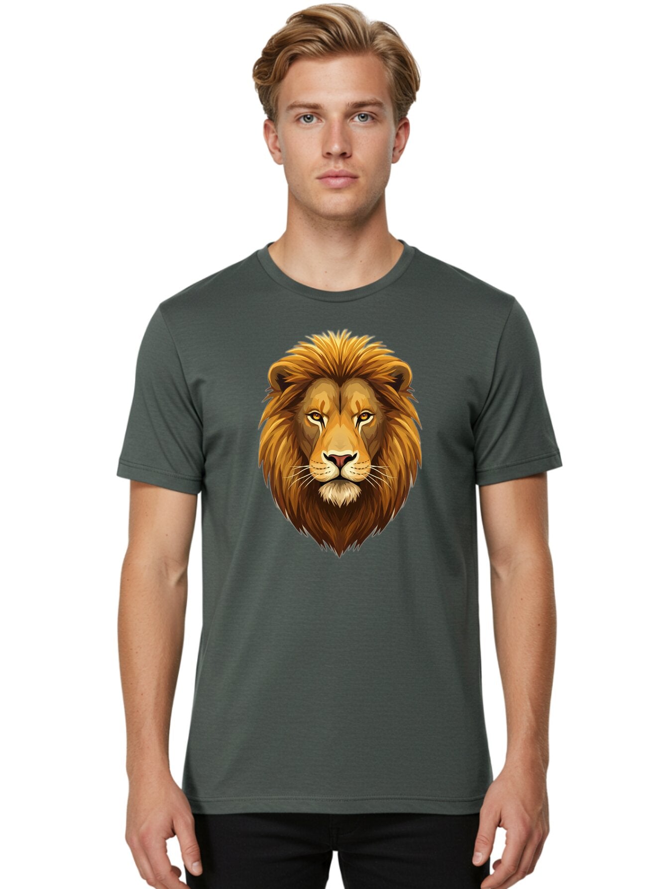 Lion-Head-3 Men'S Graphic Tee, 100% Cotton, Comfortable Casual Summer Wear, Machine Washable, Vintage Camera, Old Camera, Antique Camera, Black Camera, Classic Photography, Photography Equipment, Nostalgic Device, Film Camera, Camera Art Bao594 28