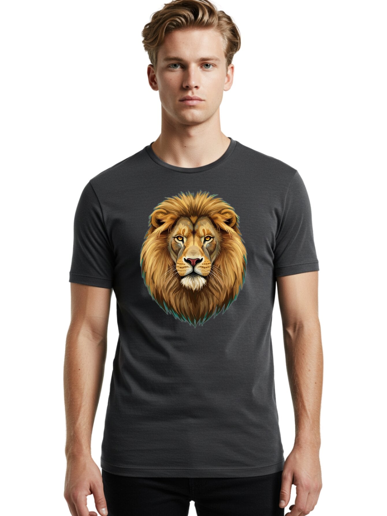 Lion-Head-5 Men'S Graphic Tee, 100% Cotton, Comfortable Casual Summer Wear, Machine Washable, Vintage Camera, Old Camera, Antique Camera, Black Camera, Classic Photography, Photography Equipment, Nostalgic Device, Film Camera, Camera Art Bao596 20