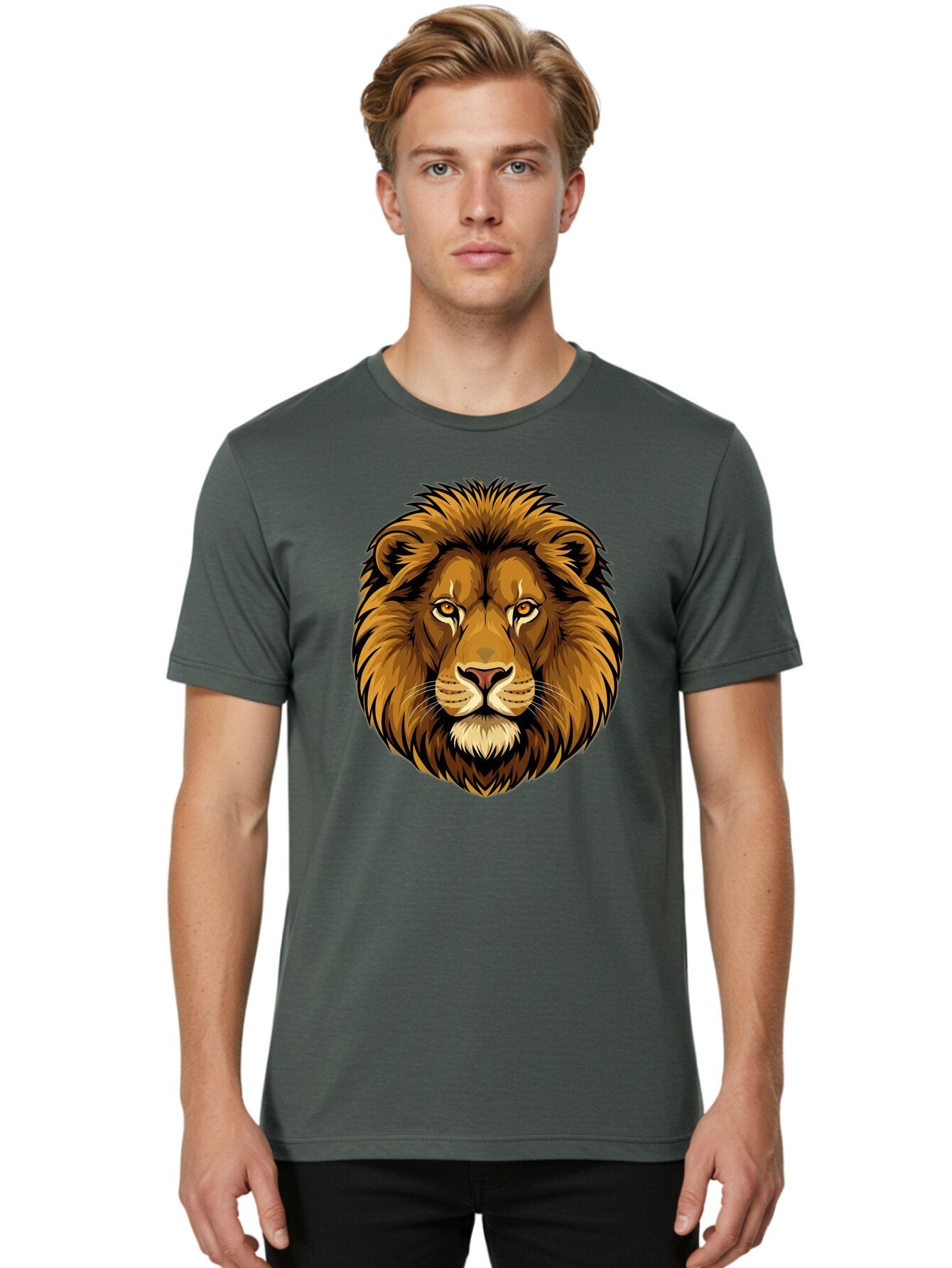 Lion-Head-8 Men'S Graphic Tee, 100% Cotton, Comfortable Casual Summer Wear, Machine Washable, Vintage Camera, Old Camera, Antique Camera, Black Camera, Classic Photography, Photography Equipment, Nostalgic Device, Film Camera, Camera Art Bao599 20