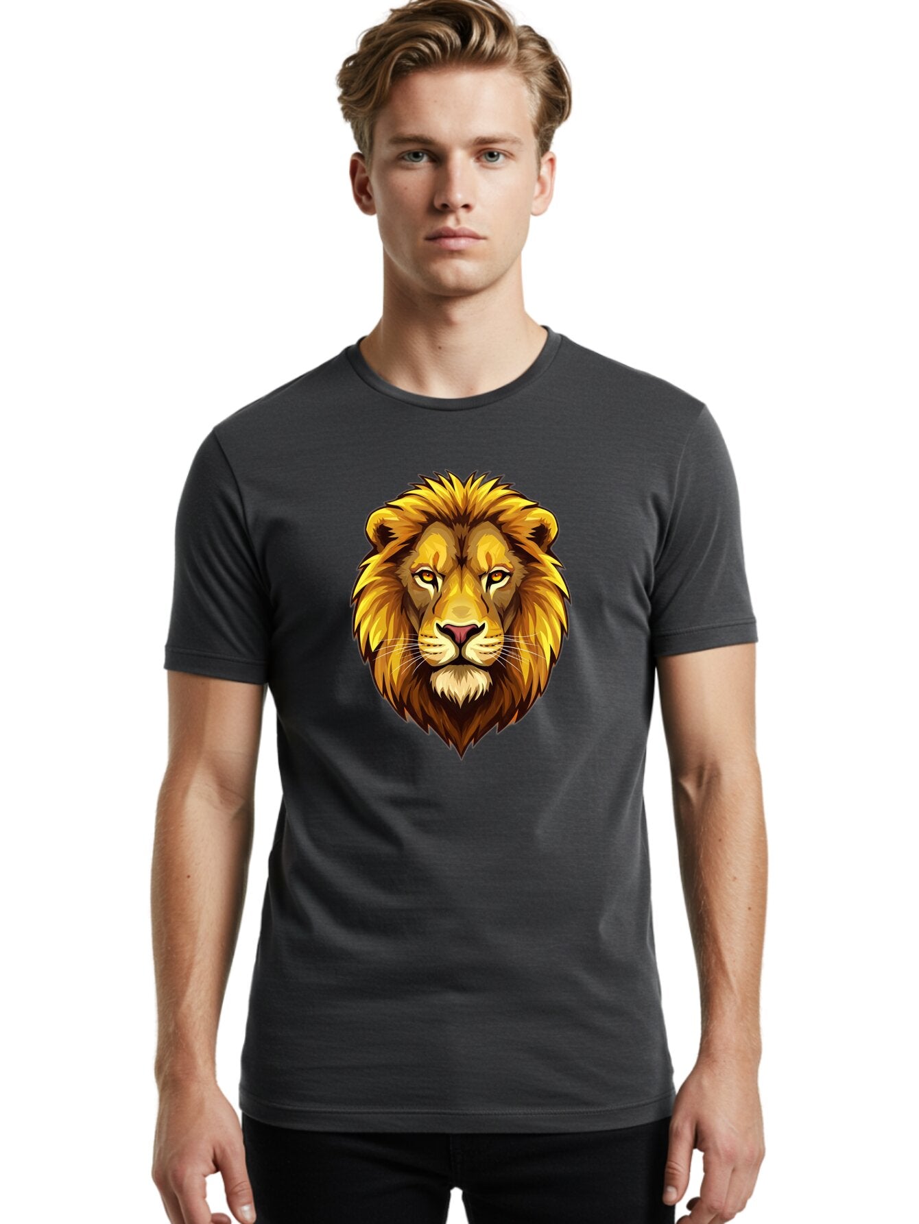 Lion-Head-Logo Men'S Graphic Tee, 100% Cotton, Comfortable Casual Summer Wear, Machine Washable, Vintage Camera, Old Camera, Antique Camera, Black Camera, Classic Photography, Photography Equipment, Nostalgic Device, Film Camera, Camera Art Bao601 18