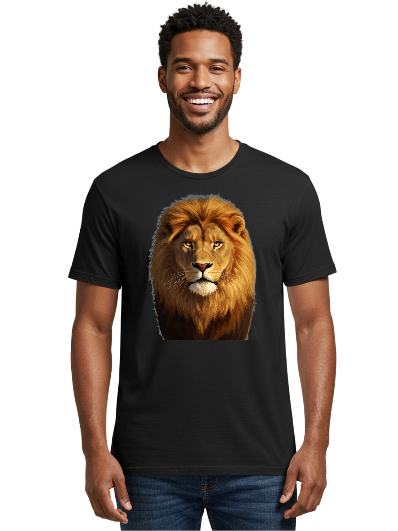 Lion-Portrait-1 Men'S Graphic Tee, 100% Cotton, Comfortable Casual Summer Wear, Machine Washable, Vintage Camera, Old Camera, Antique Camera, Black Camera, Classic Photography, Photography Equipment, Nostalgic Device, Film Camera, Camera Art Bao603 30