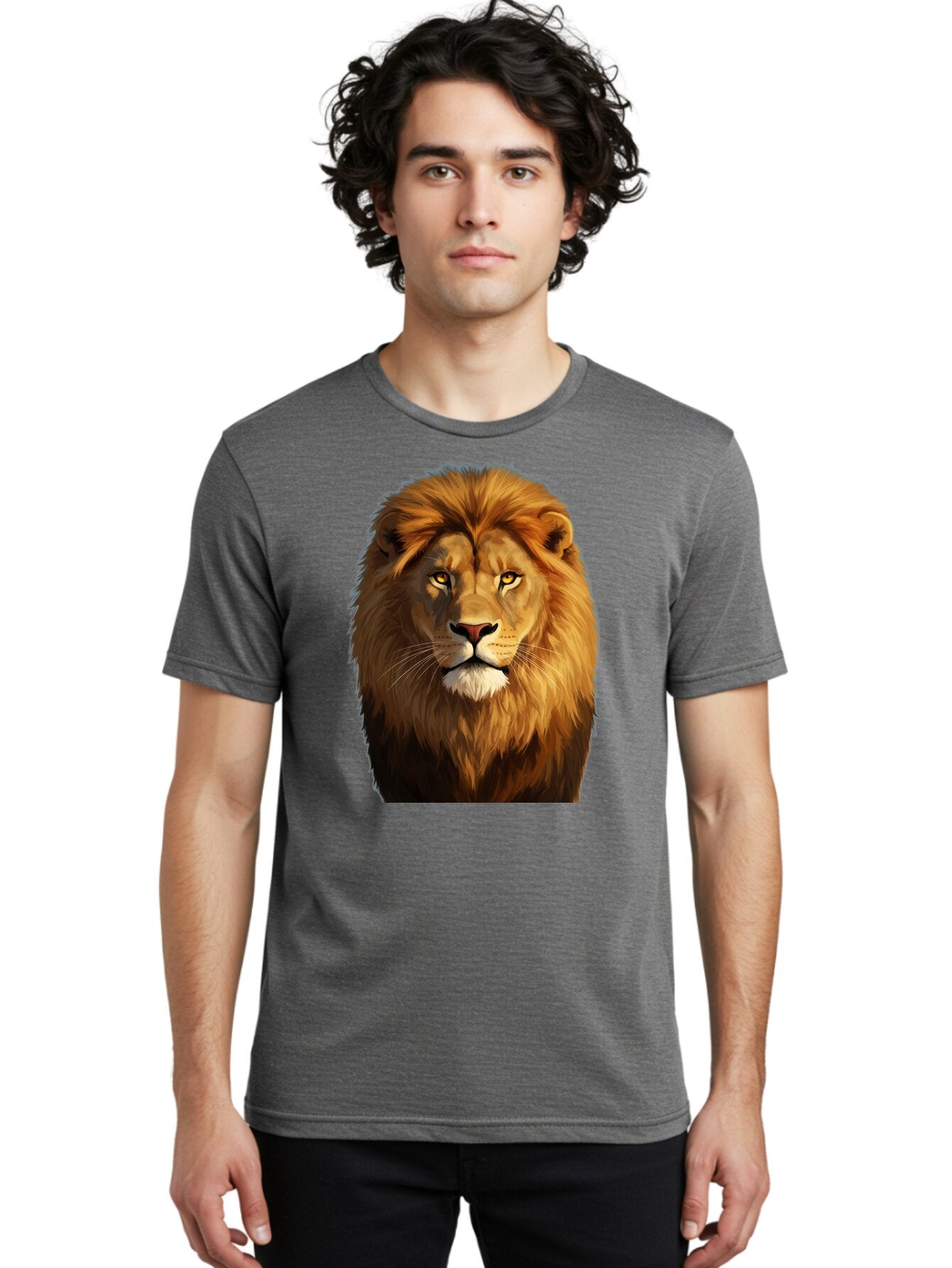 Lion-Portrait-1 Men'S Graphic Tee, 100% Cotton, Comfortable Casual Summer Wear, Machine Washable, Vintage Camera, Old Camera, Antique Camera, Black Camera, Classic Photography, Photography Equipment, Nostalgic Device, Film Camera, Camera Art Bao603 17