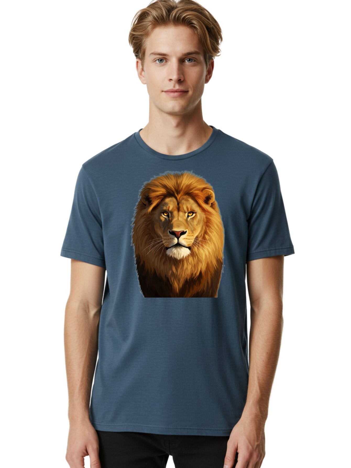 Lion-Portrait-1 Men'S Graphic Tee, 100% Cotton, Comfortable Casual Summer Wear, Machine Washable, Vintage Camera, Old Camera, Antique Camera, Black Camera, Classic Photography, Photography Equipment, Nostalgic Device, Film Camera, Camera Art Bao603 21
