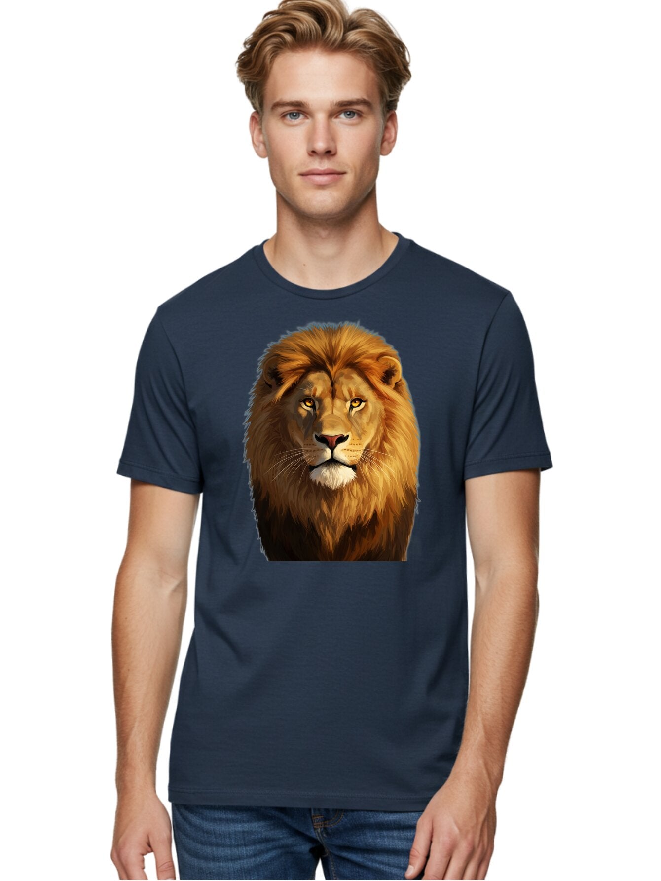 Lion-Portrait-1 Men'S Graphic Tee, 100% Cotton, Comfortable Casual Summer Wear, Machine Washable, Vintage Camera, Old Camera, Antique Camera, Black Camera, Classic Photography, Photography Equipment, Nostalgic Device, Film Camera, Camera Art Bao603 19