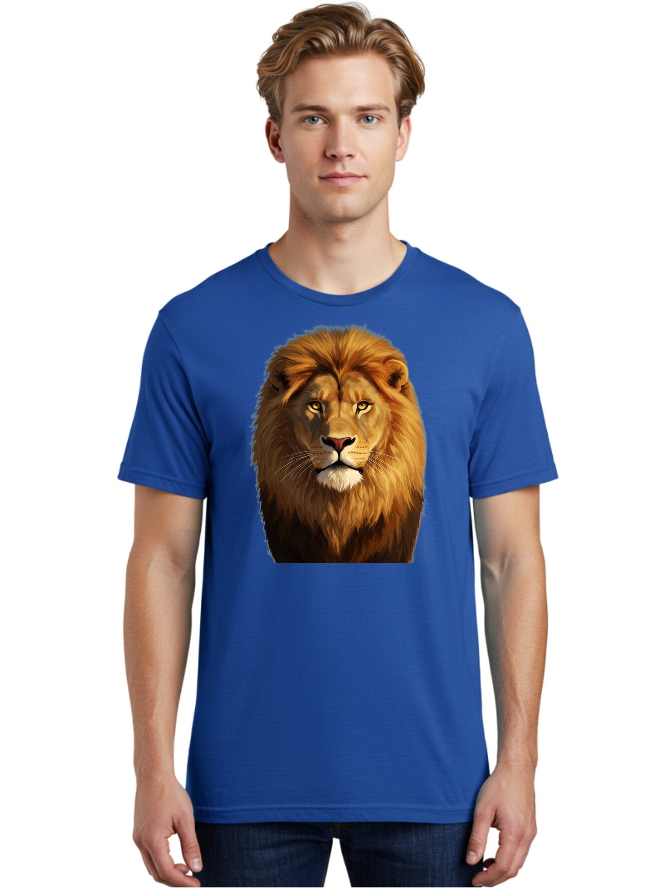 Lion-Portrait-1 Men'S Graphic Tee, 100% Cotton, Comfortable Casual Summer Wear, Machine Washable, Vintage Camera, Old Camera, Antique Camera, Black Camera, Classic Photography, Photography Equipment, Nostalgic Device, Film Camera, Camera Art Bao603 16