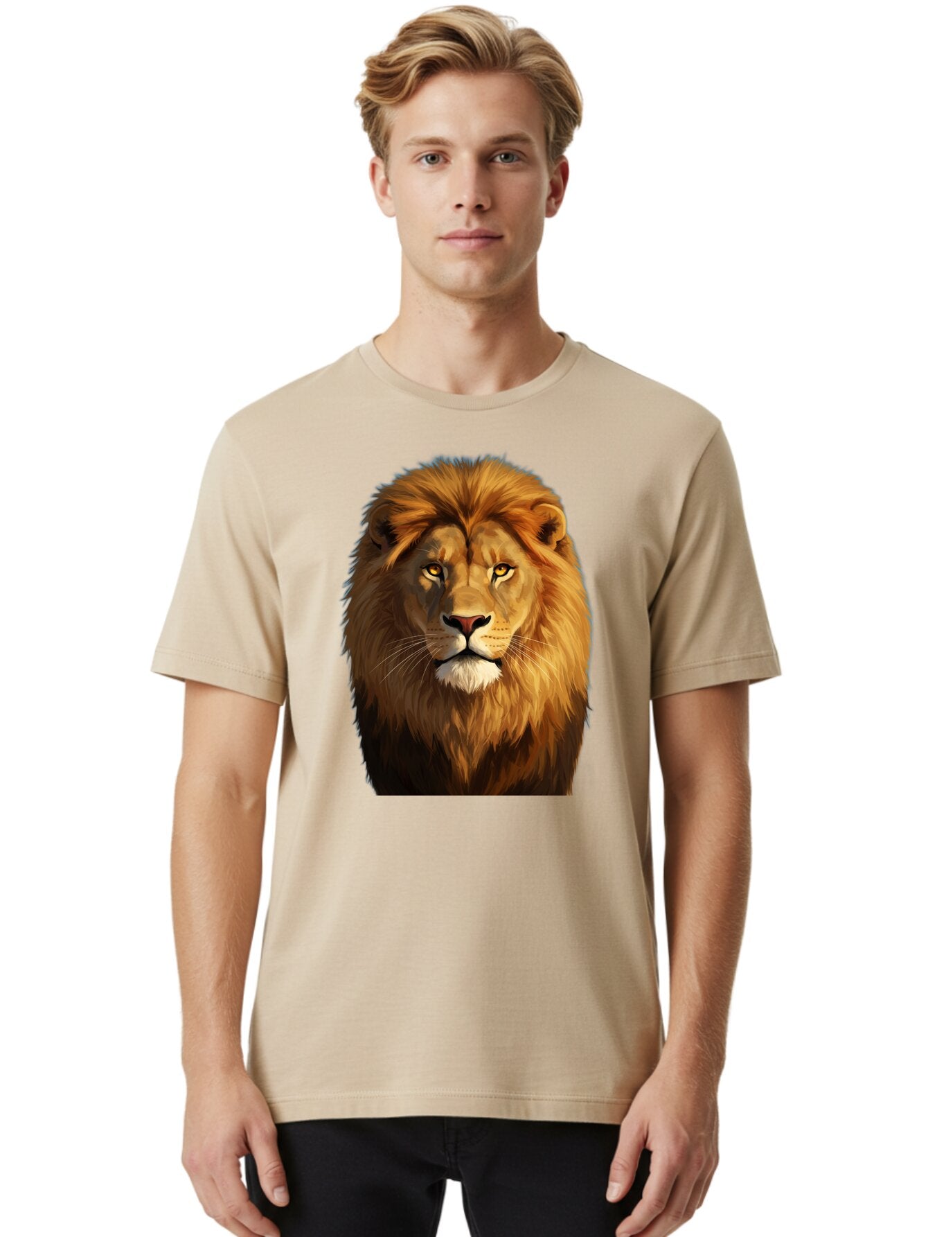 Lion-Portrait-1 Men'S Graphic Tee, 100% Cotton, Comfortable Casual Summer Wear, Machine Washable, Vintage Camera, Old Camera, Antique Camera, Black Camera, Classic Photography, Photography Equipment, Nostalgic Device, Film Camera, Camera Art Bao603 20