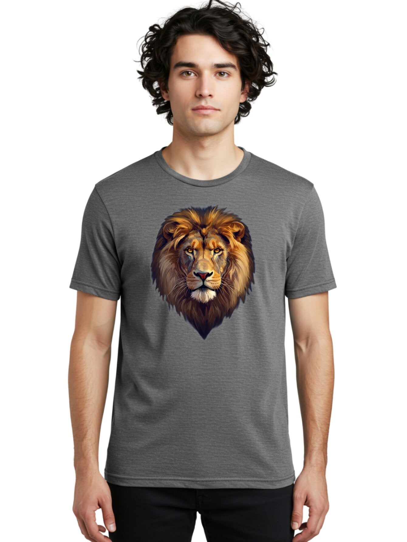Lion-Portrait Men'S Graphic Tee, 100% Cotton, Comfortable Casual Summer Wear, Machine Washable, Vintage Camera, Old Camera, Antique Camera, Black Camera, Classic Photography, Photography Equipment, Nostalgic Device, Film Camera, Camera Art Bao604 24