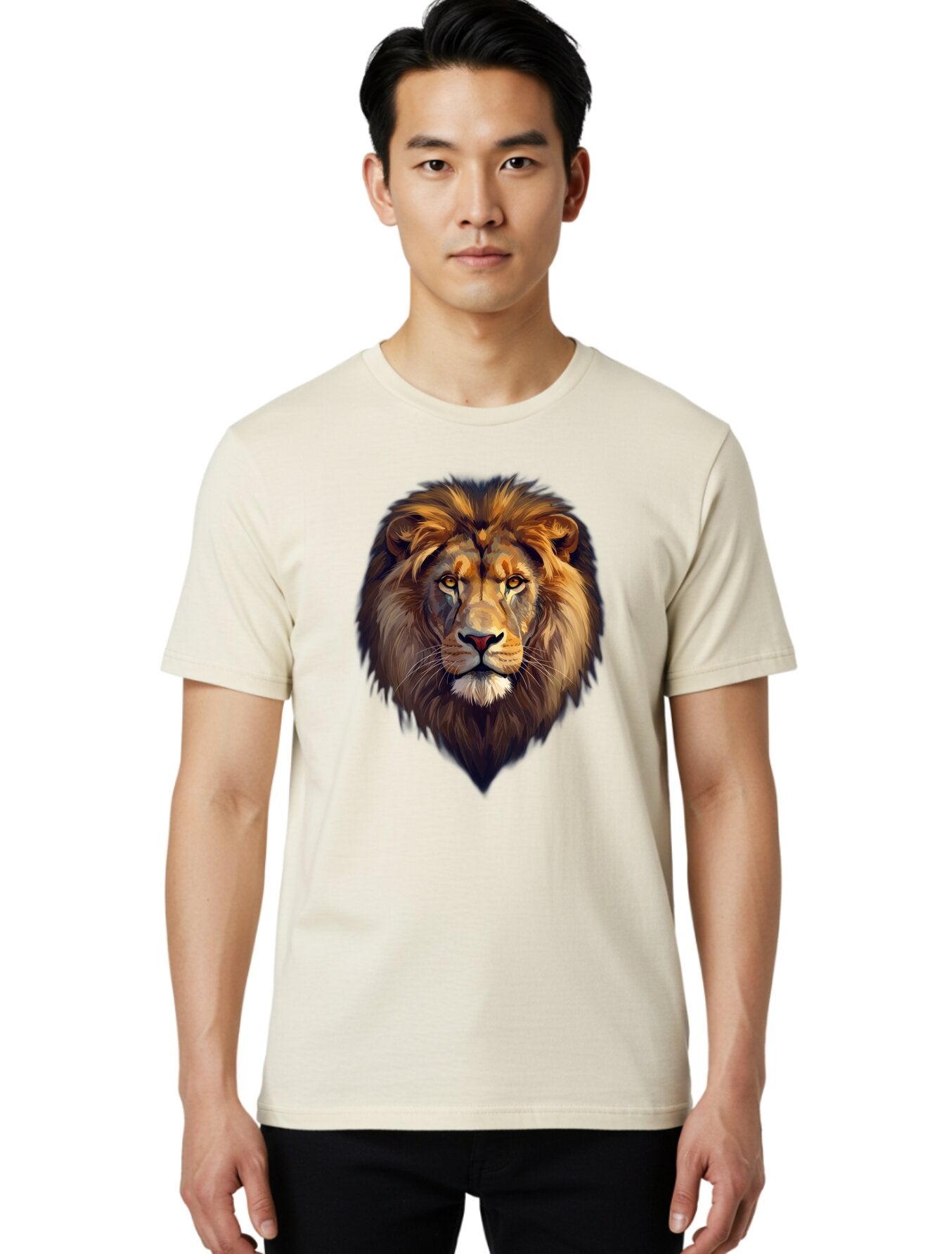 Lion-Portrait Men'S Graphic Tee, 100% Cotton, Comfortable Casual Summer Wear, Machine Washable, Vintage Camera, Old Camera, Antique Camera, Black Camera, Classic Photography, Photography Equipment, Nostalgic Device, Film Camera, Camera Art Bao604 17