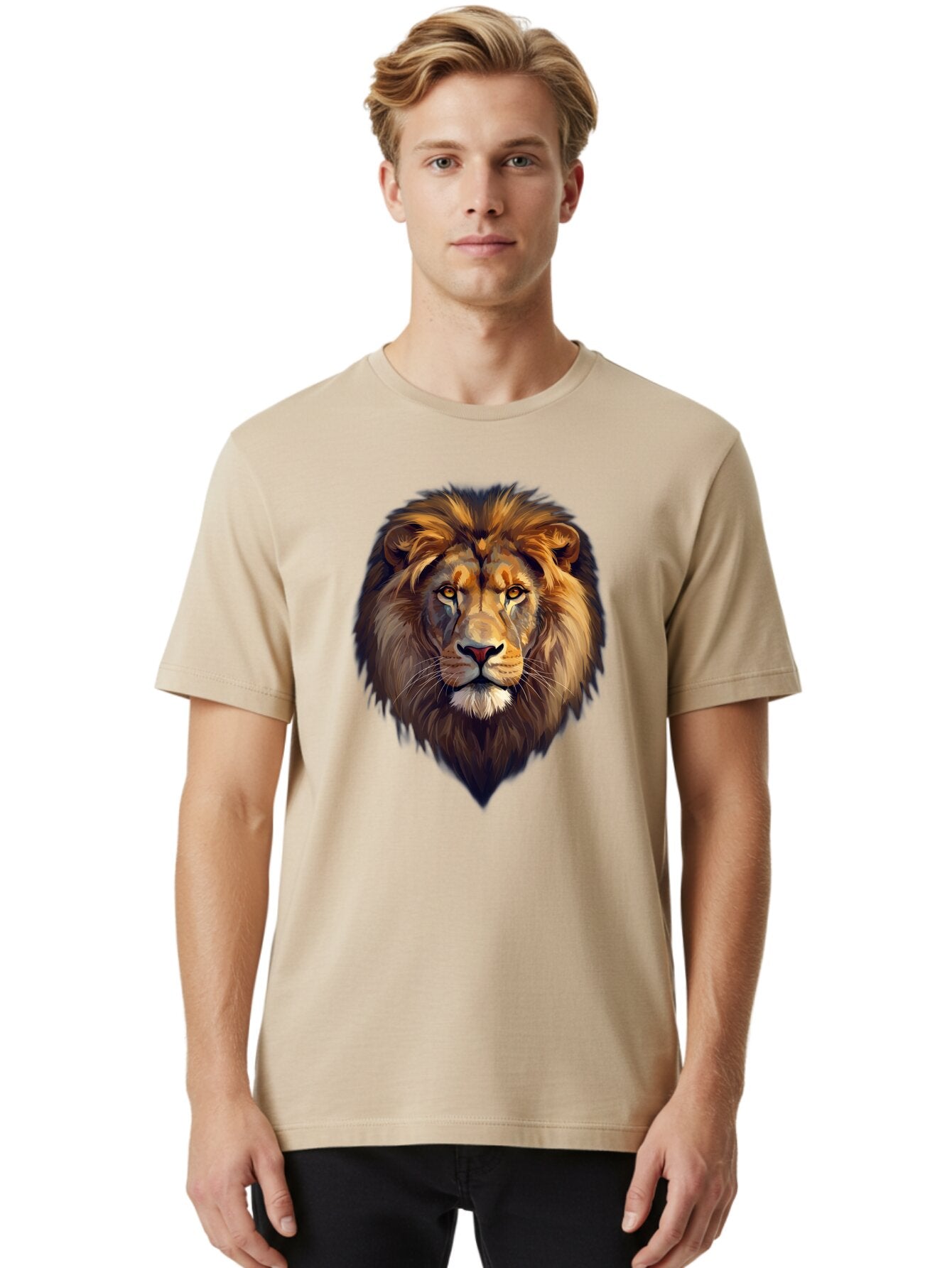 Lion-Portrait Men'S Graphic Tee, 100% Cotton, Comfortable Casual Summer Wear, Machine Washable, Vintage Camera, Old Camera, Antique Camera, Black Camera, Classic Photography, Photography Equipment, Nostalgic Device, Film Camera, Camera Art Bao604 22