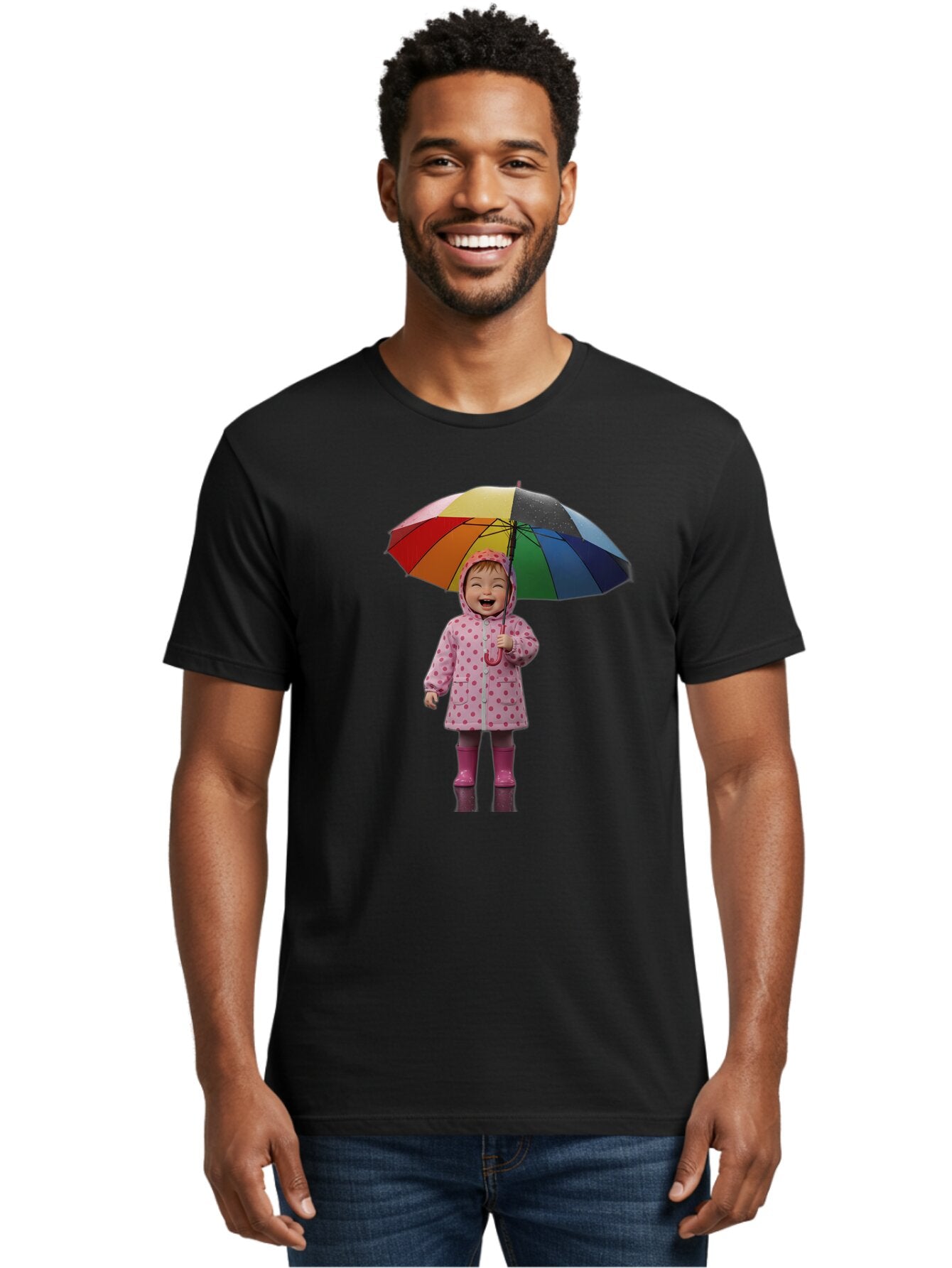 Little-Girl-With-Rainbow-Umbrella Men'S Graphic Tee, 100% Cotton, Comfortable Casual Summer Wear, Machine Washable, Vintage Camera, Old Camera, Antique Camera, Black Camera, Classic Photography, Photography Equipment, Nostalgic Device, Bao608 29