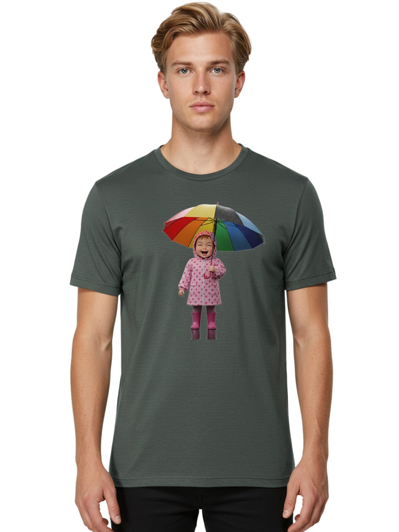 Little-Girl-With-Rainbow-Umbrella Men'S Graphic Tee, 100% Cotton, Comfortable Casual Summer Wear, Machine Washable, Vintage Camera, Old Camera, Antique Camera, Black Camera, Classic Photography, Photography Equipment, Nostalgic Device, Bao608 16