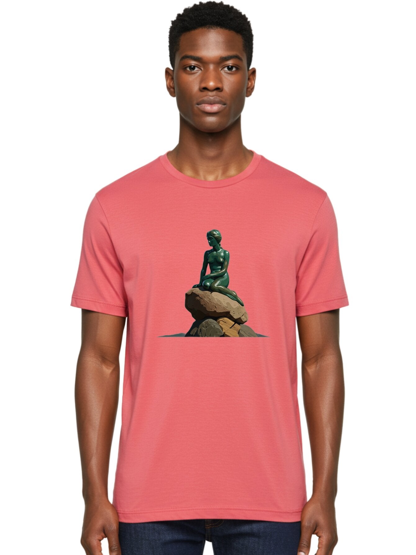 Little-Mermaid-Statue Men'S Graphic Tee, 100% Cotton, Comfortable Casual Summer Wear, Machine Washable, Vintage Camera, Old Camera, Antique Camera, Black Camera, Classic Photography, Photography Equipment, Nostalgic Device, Film Camera, Bao609 24