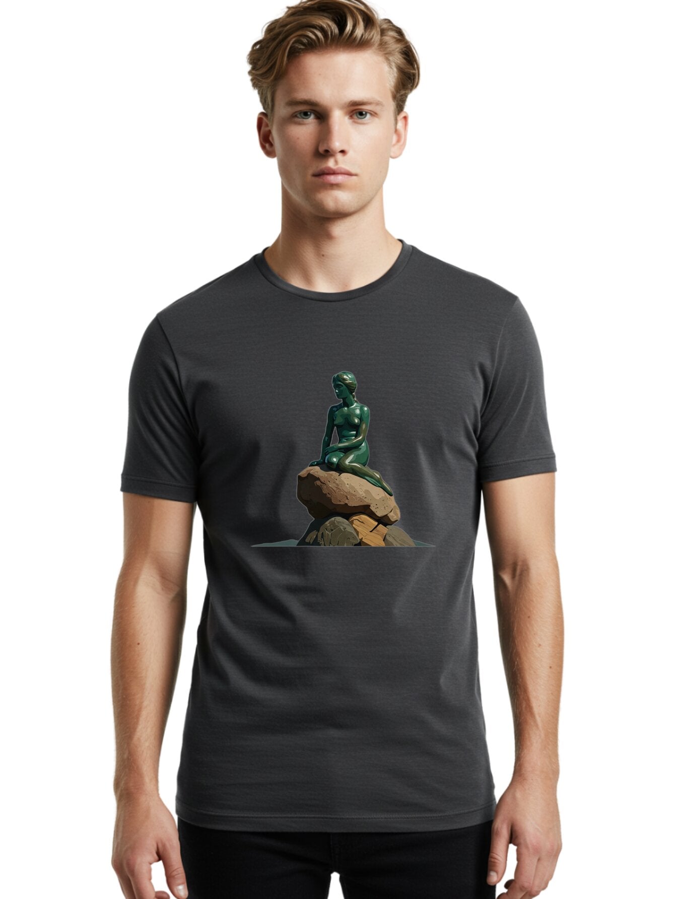 Little-Mermaid-Statue Men'S Graphic Tee, 100% Cotton, Comfortable Casual Summer Wear, Machine Washable, Vintage Camera, Old Camera, Antique Camera, Black Camera, Classic Photography, Photography Equipment, Nostalgic Device, Film Camera, Bao609 20