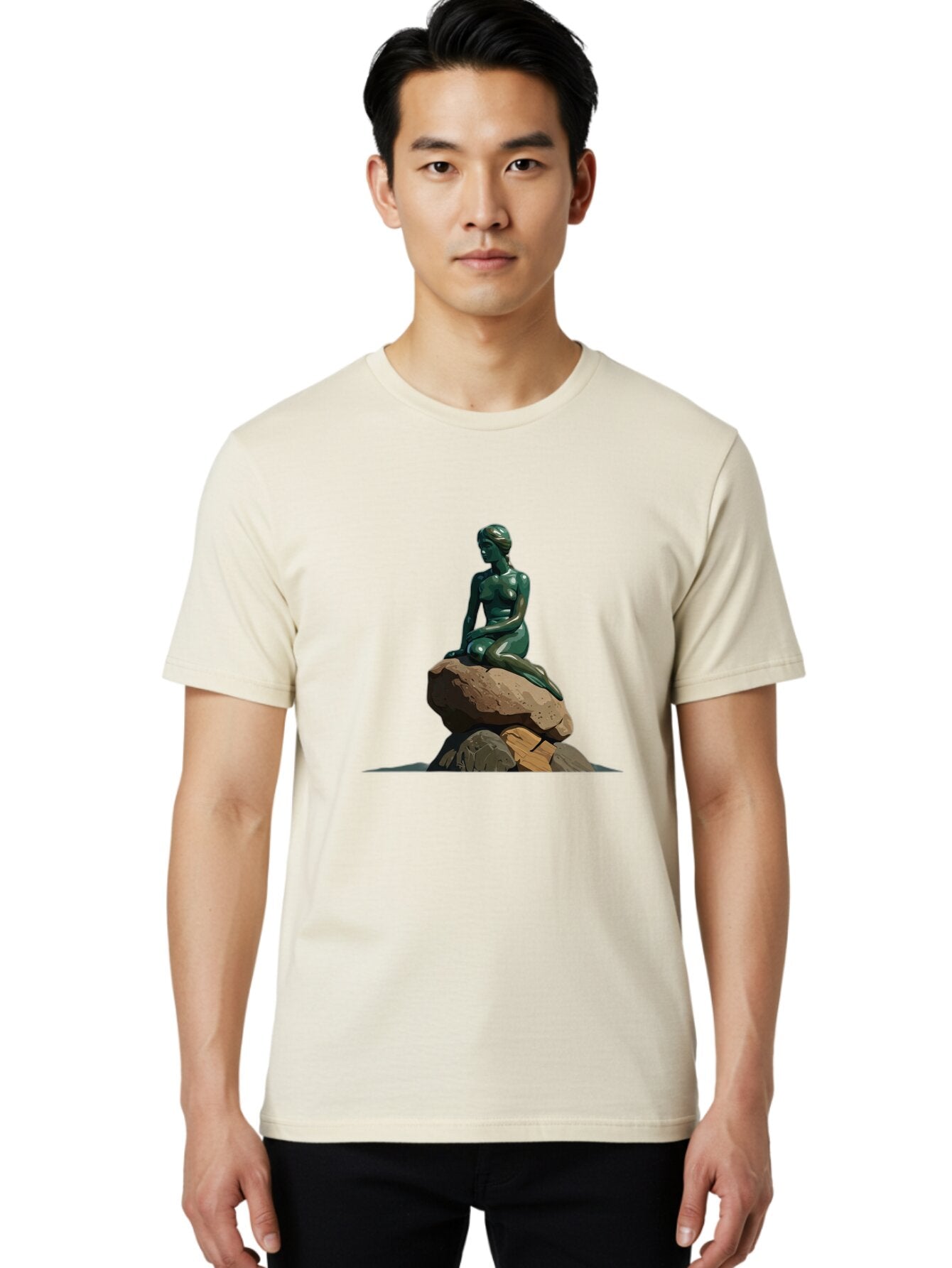 Little-Mermaid-Statue Men'S Graphic Tee, 100% Cotton, Comfortable Casual Summer Wear, Machine Washable, Vintage Camera, Old Camera, Antique Camera, Black Camera, Classic Photography, Photography Equipment, Nostalgic Device, Film Camera, Bao609 29