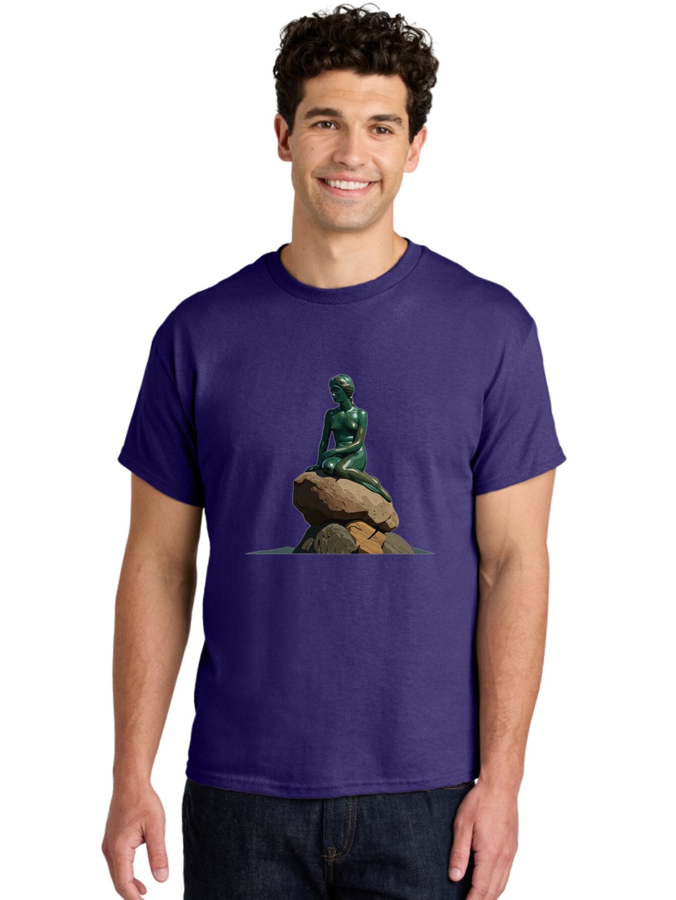 Little-Mermaid-Statue Men'S Graphic Tee, 100% Cotton, Comfortable Casual Summer Wear, Machine Washable, Vintage Camera, Old Camera, Antique Camera, Black Camera, Classic Photography, Photography Equipment, Nostalgic Device, Film Camera, Bao609 19