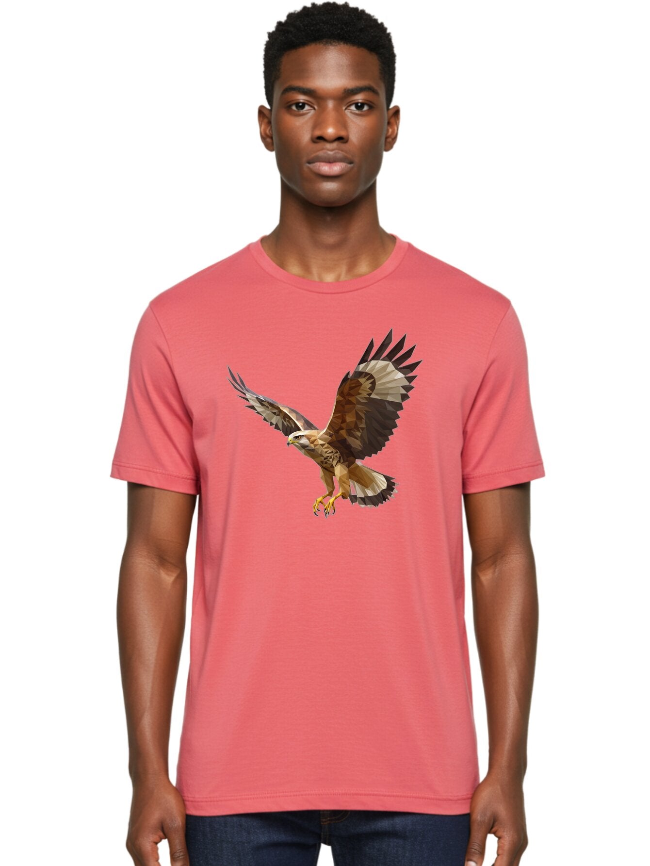 Low-Poly-Eagle-Flying Men'S Graphic Tee, 100% Cotton, Comfortable Casual Summer Wear, Machine Washable, Vintage Camera, Old Camera, Antique Camera, Black Camera, Classic Photography, Photography Equipment, Nostalgic Device, Film Camera, Bao618 25