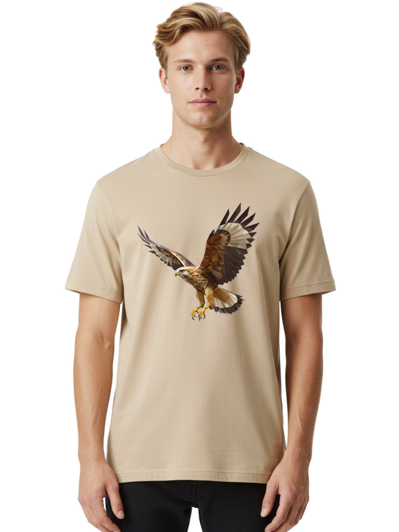 Low-Poly-Eagle-Flying Men'S Graphic Tee, 100% Cotton, Comfortable Casual Summer Wear, Machine Washable, Vintage Camera, Old Camera, Antique Camera, Black Camera, Classic Photography, Photography Equipment, Nostalgic Device, Film Camera, Bao618 26