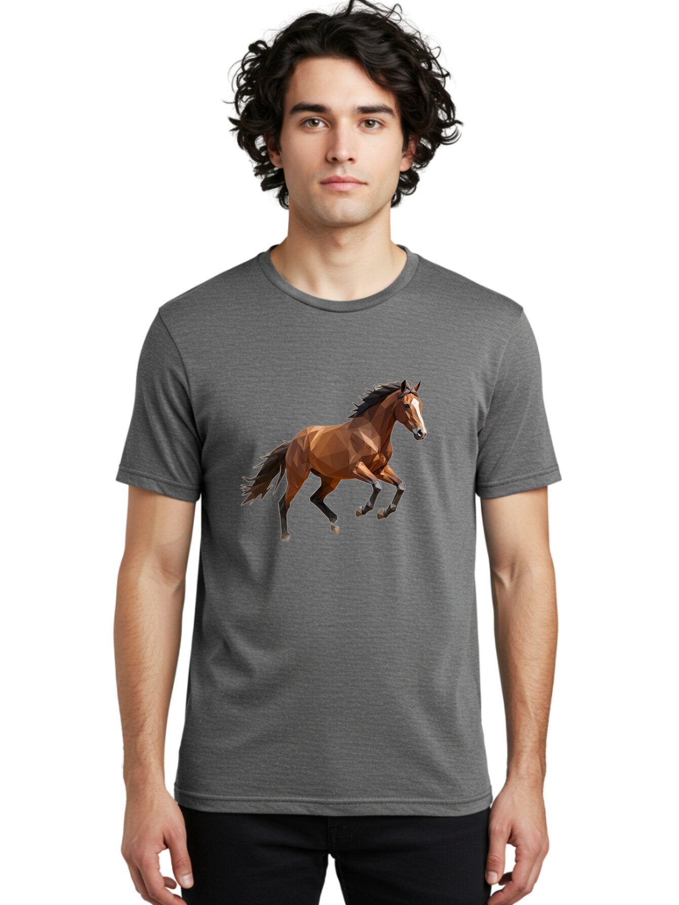 Low-Poly-Horse Men'S Graphic Tee, 100% Cotton, Comfortable Casual Summer Wear, Machine Washable, Vintage Camera, Old Camera, Antique Camera, Black Camera, Classic Photography, Photography Equipment, Nostalgic Device, Film Camera, Camera Art Bao619 16