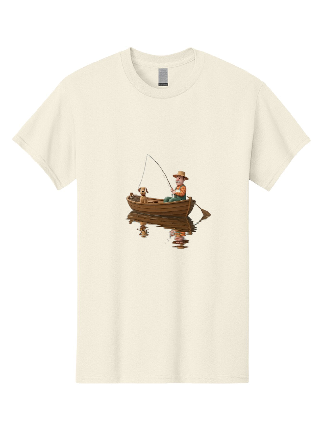 Man-Fishing-With-Dog Men'S Graphic Tee, 100% Cotton, Comfortable Casual Summer Wear, Machine Washable, Vintage Camera, Old Camera, Antique Camera, Black Camera, Classic Photography, Photography Equipment, Nostalgic Device, Film Camera, Bao624 4