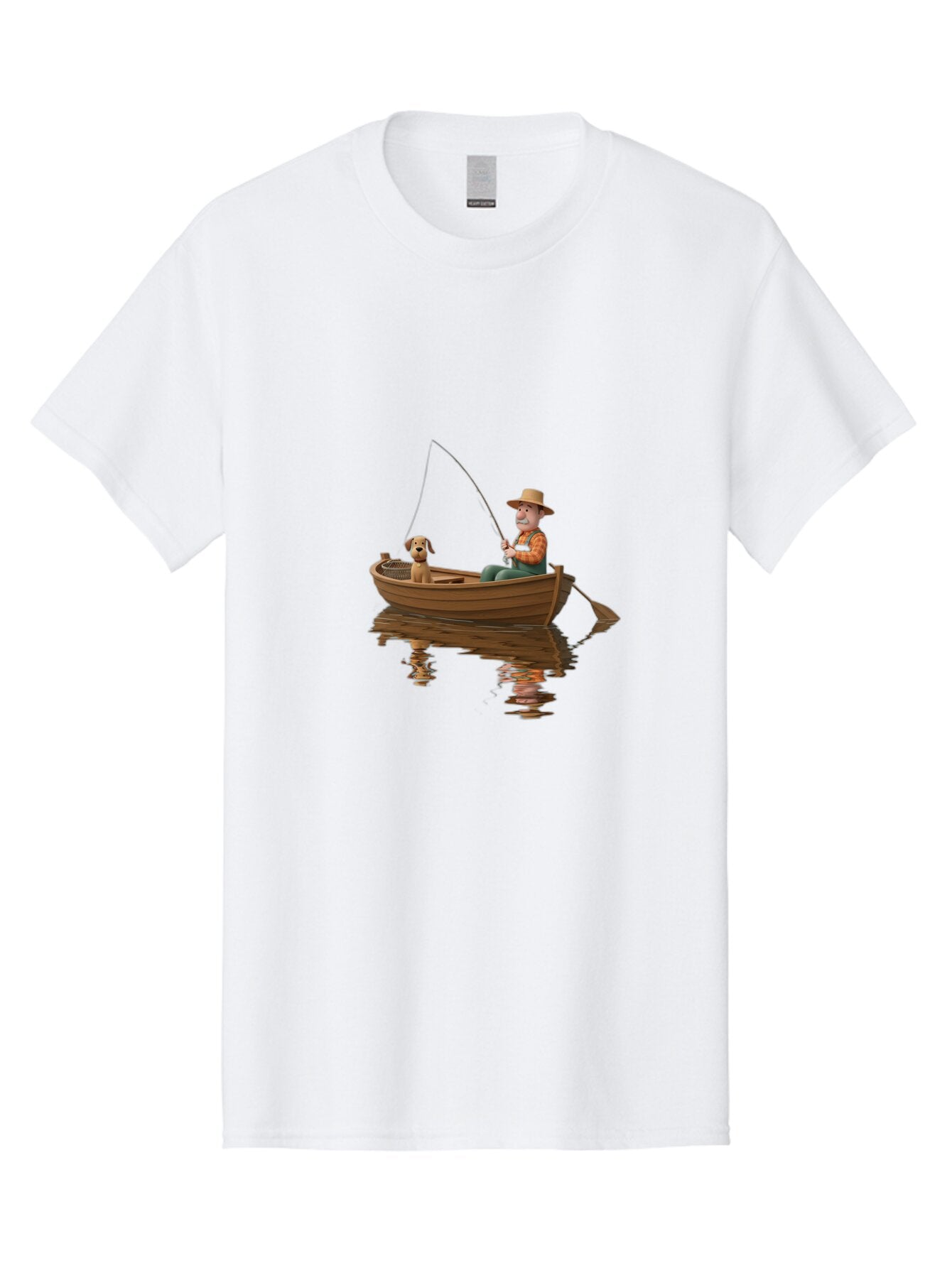 Man-Fishing-With-Dog Men'S Graphic Tee, 100% Cotton, Comfortable Casual Summer Wear, Machine Washable, Vintage Camera, Old Camera, Antique Camera, Black Camera, Classic Photography, Photography Equipment, Nostalgic Device, Film Camera, Bao624 10