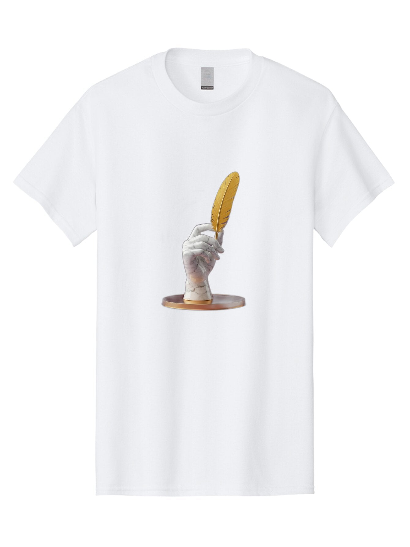 Marble-Hand-Holding-Feather Men'S Graphic Tee, 100% Cotton, Comfortable Casual Summer Wear, Machine Washable, Vintage Camera, Old Camera, Antique Camera, Black Camera, Classic Photography, Photography Equipment, Nostalgic Device, Film Camera, Bao633 10