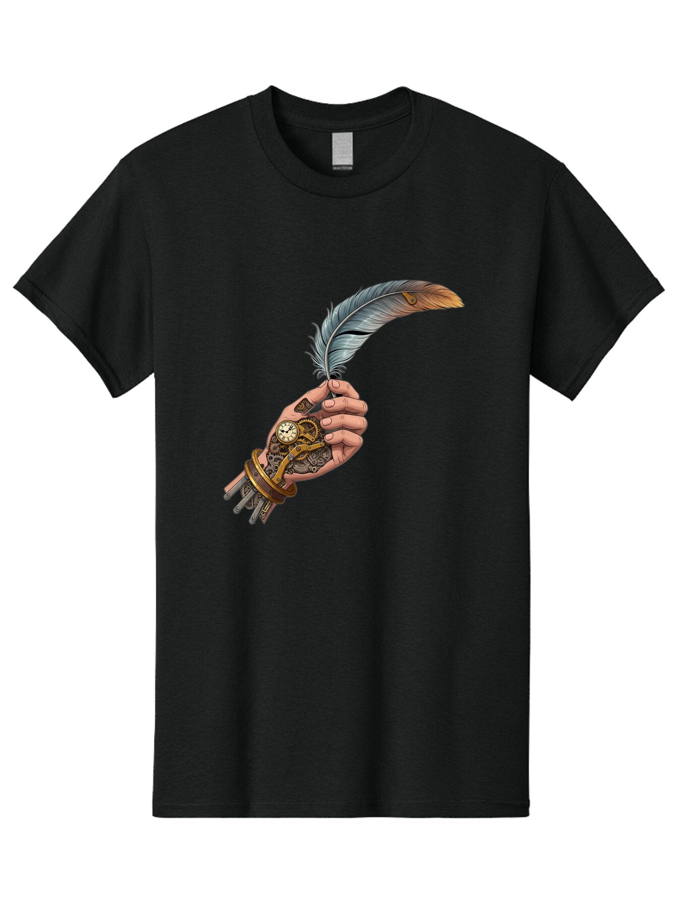 Mechanical-Hand-Feather-Quill Men'S Graphic Tee, 100% Cotton, Comfortable Casual Summer Wear, Machine Washable, Vintage Camera, Old Camera, Antique Camera, Black Camera, Classic Photography, Photography Equipment, Nostalgic Device, Bao636 13